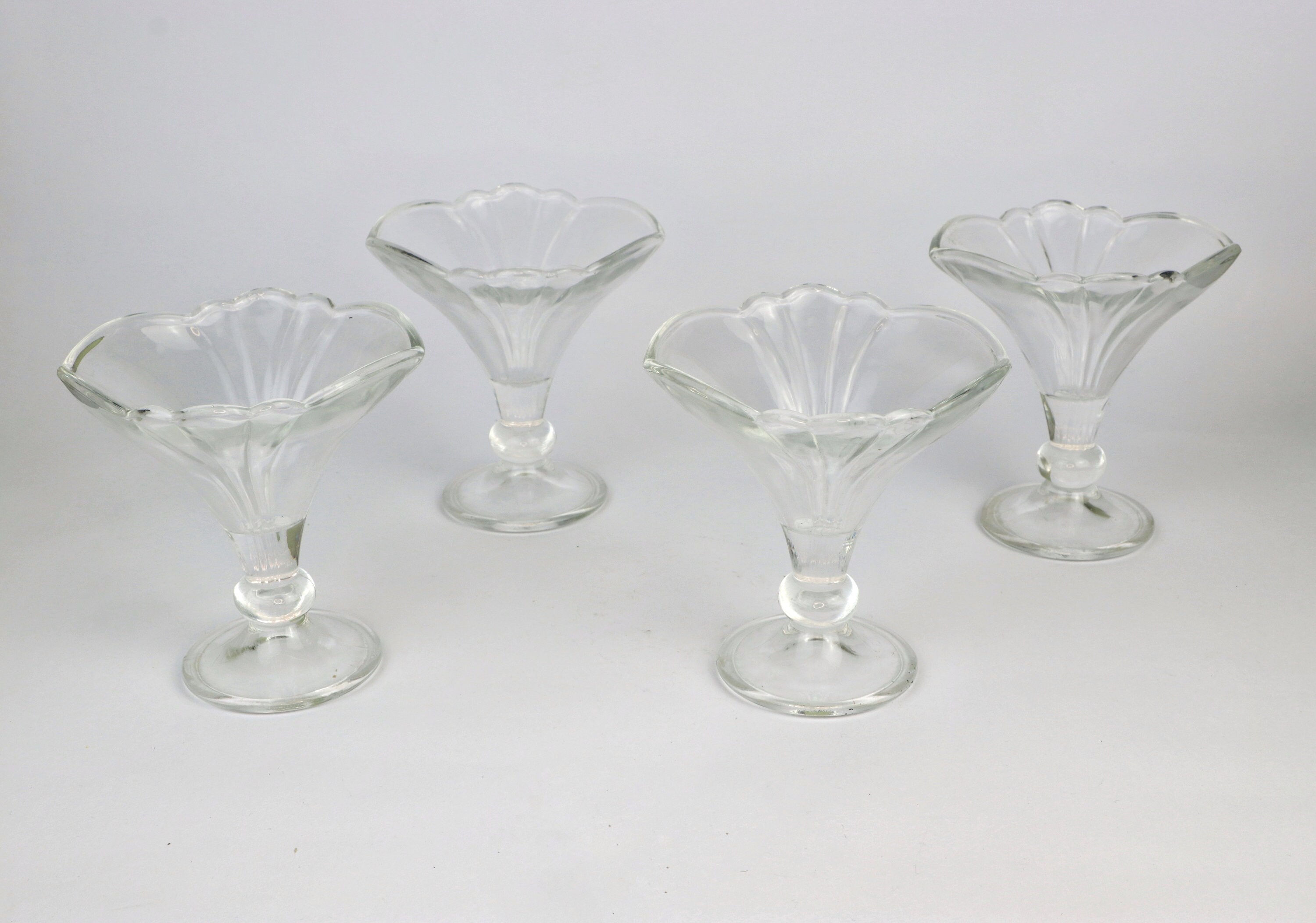 4x Vintage Eisbecher Glas Frankreich 80er