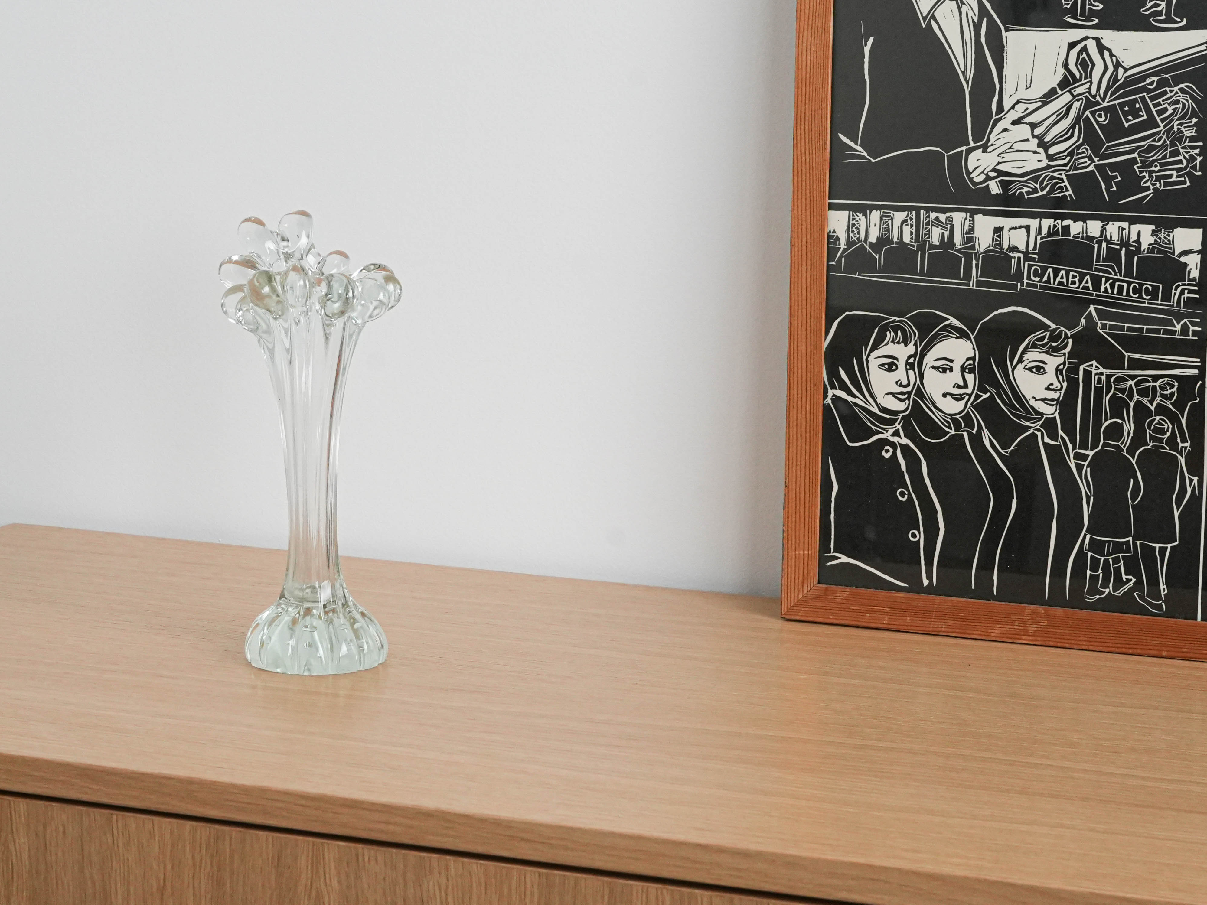 Glass vase Grey
