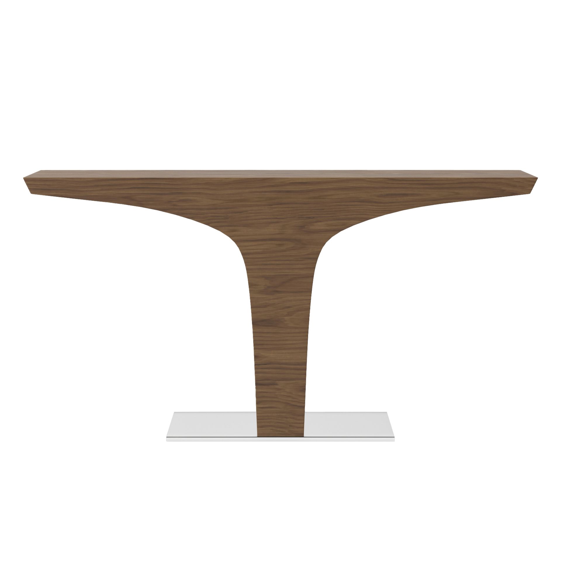 Rectangular console table wood veneer steel