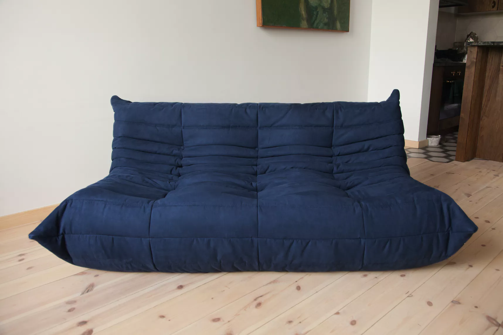 Togo Sofa 3-Sitzer Textil Marineblau