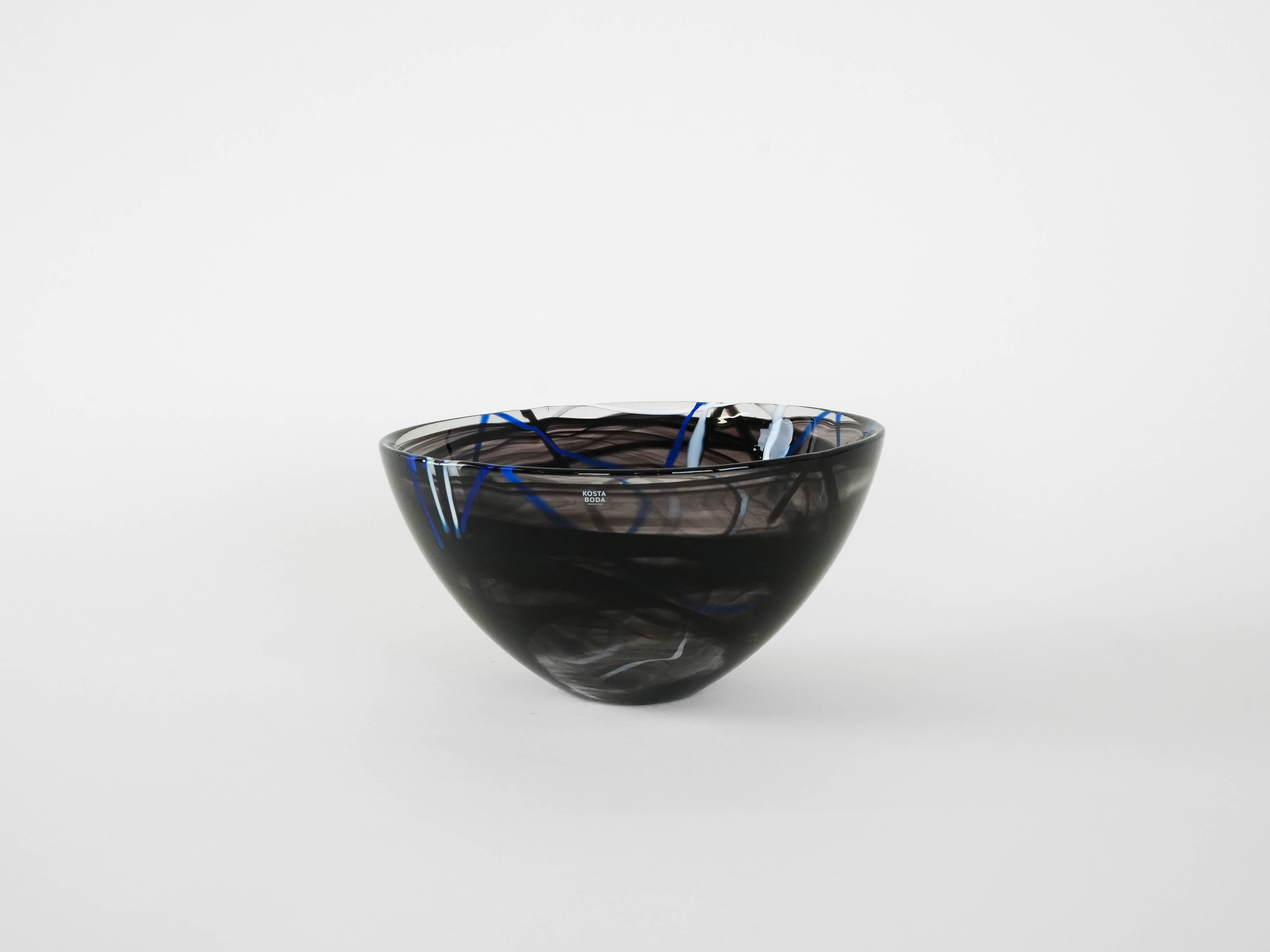 Contrast Glass Bowl Blue 1980s