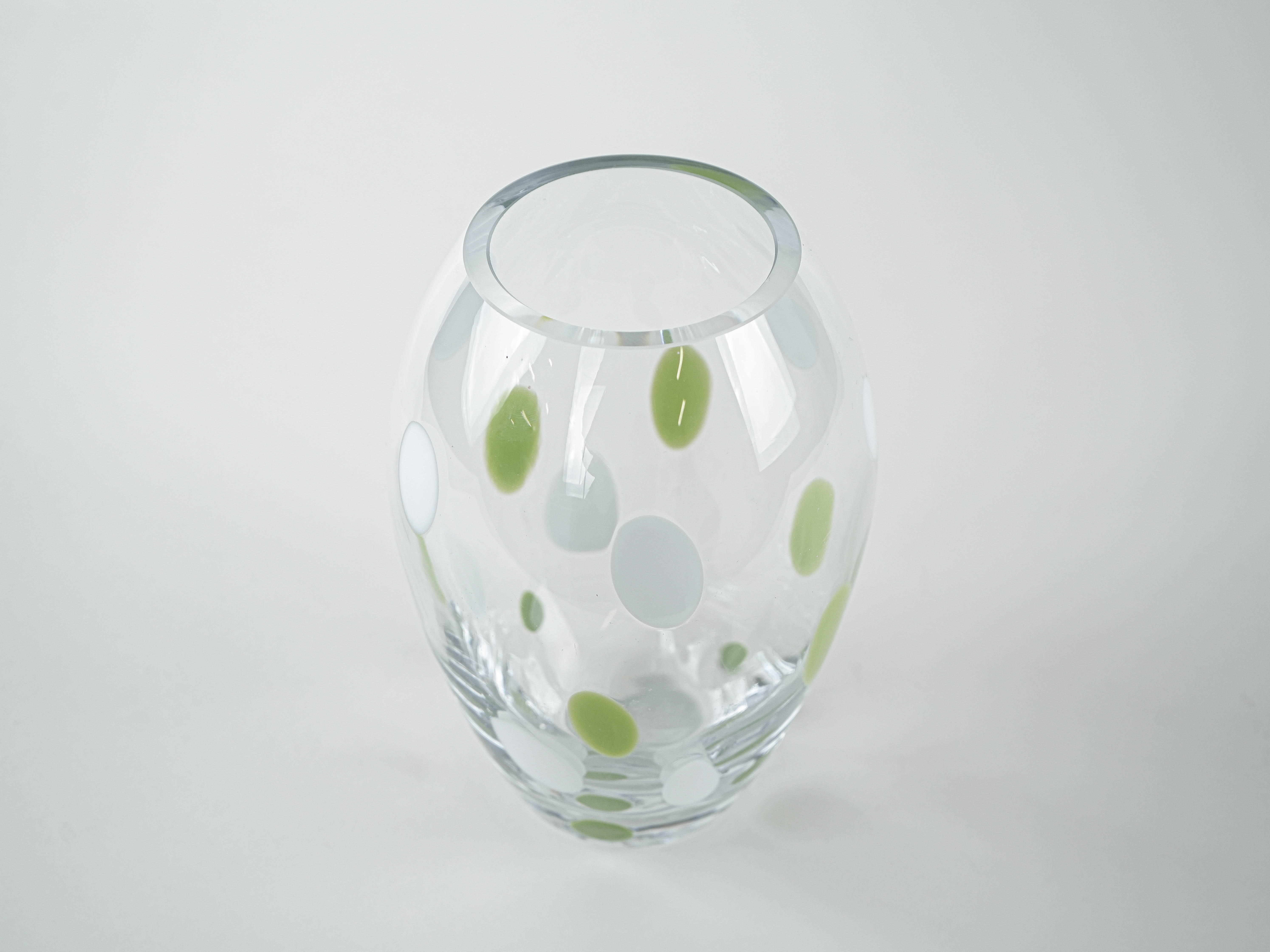 Glass vase with dots 1970s
