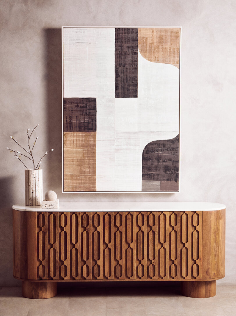 Tibor Rippenvase Travertin Weiß