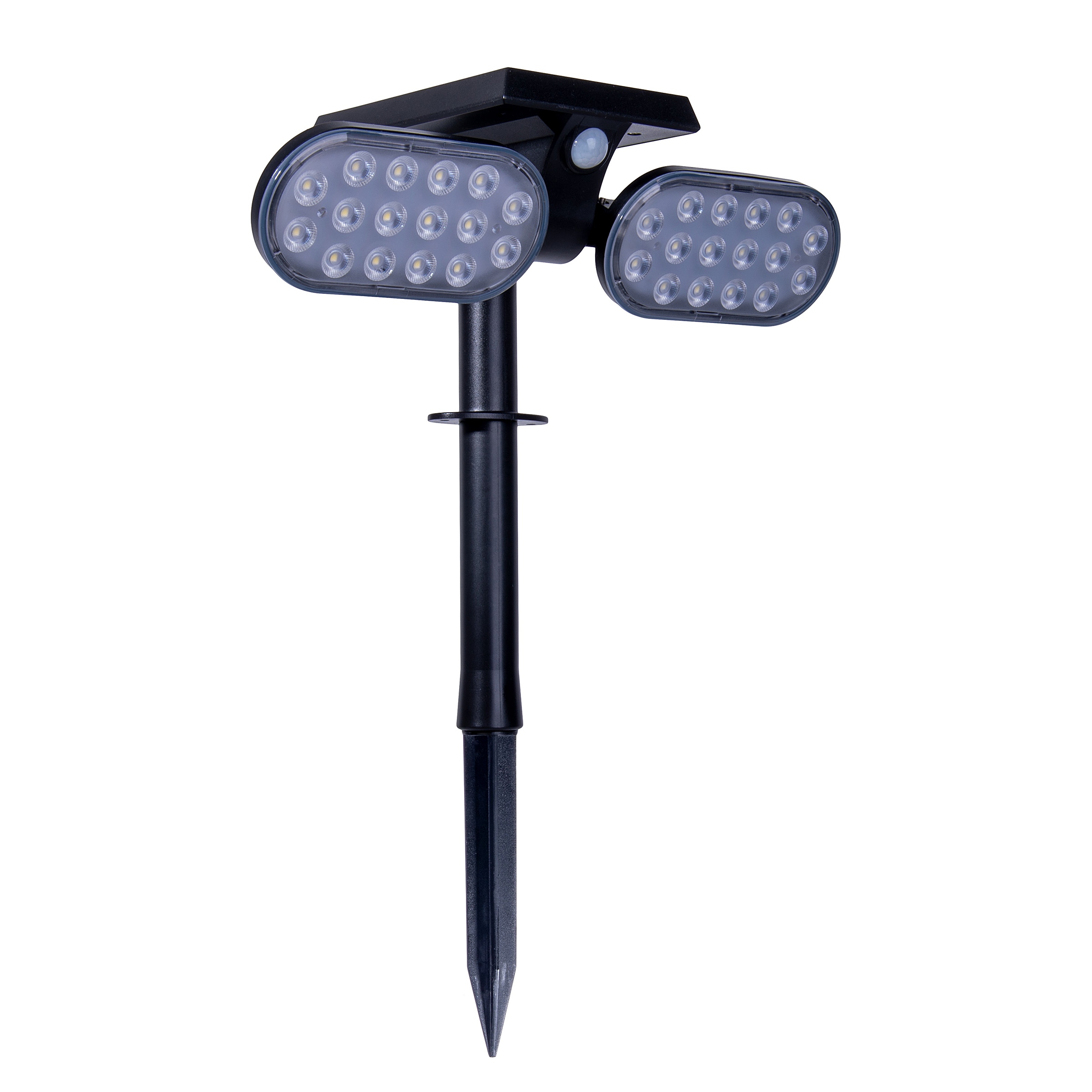 2-Flammig Paco LED-Solar-Wegeleuchte Kunststoff Schwarz