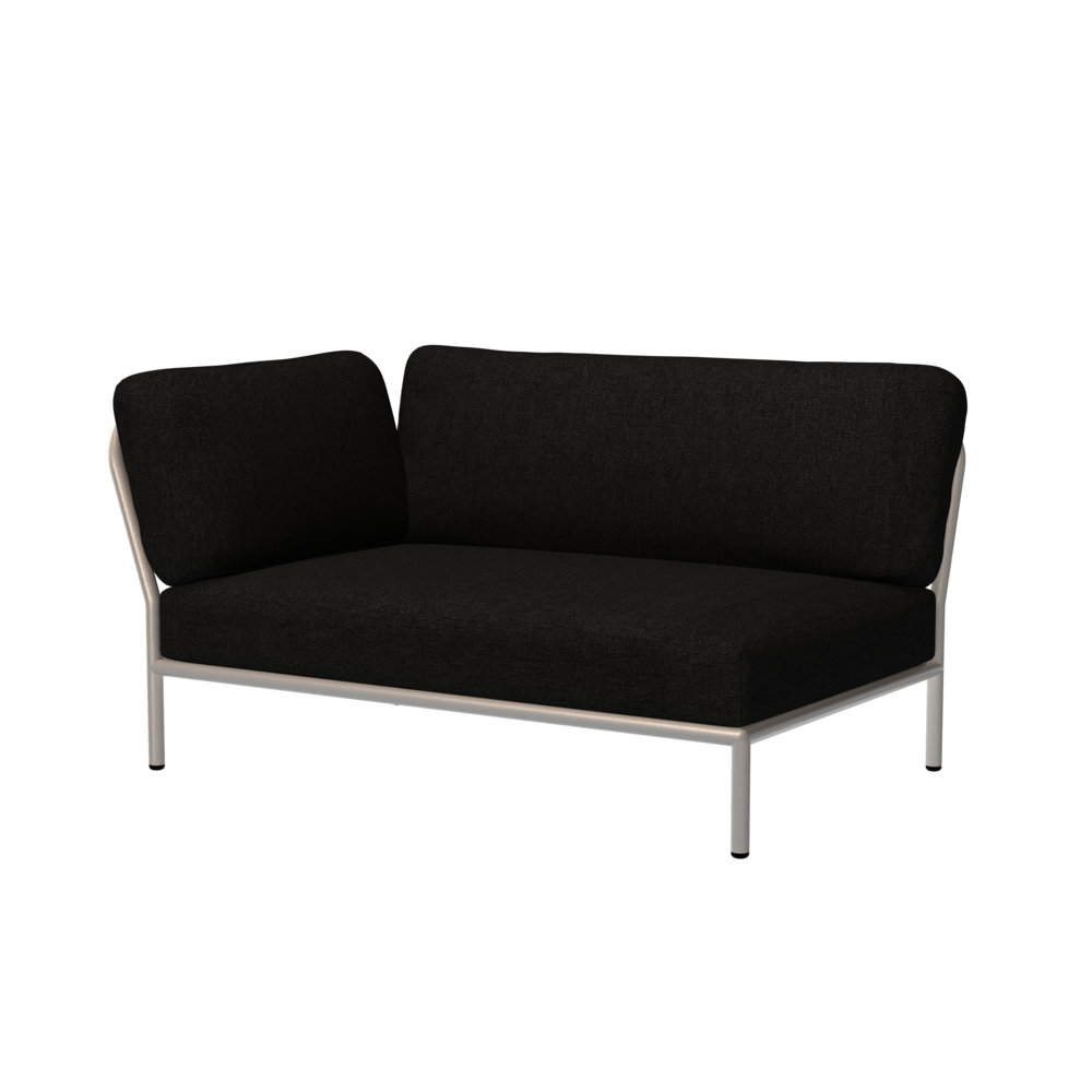 LEVEL Ecksofa Links Sooty Grau mit weißem Rahmen