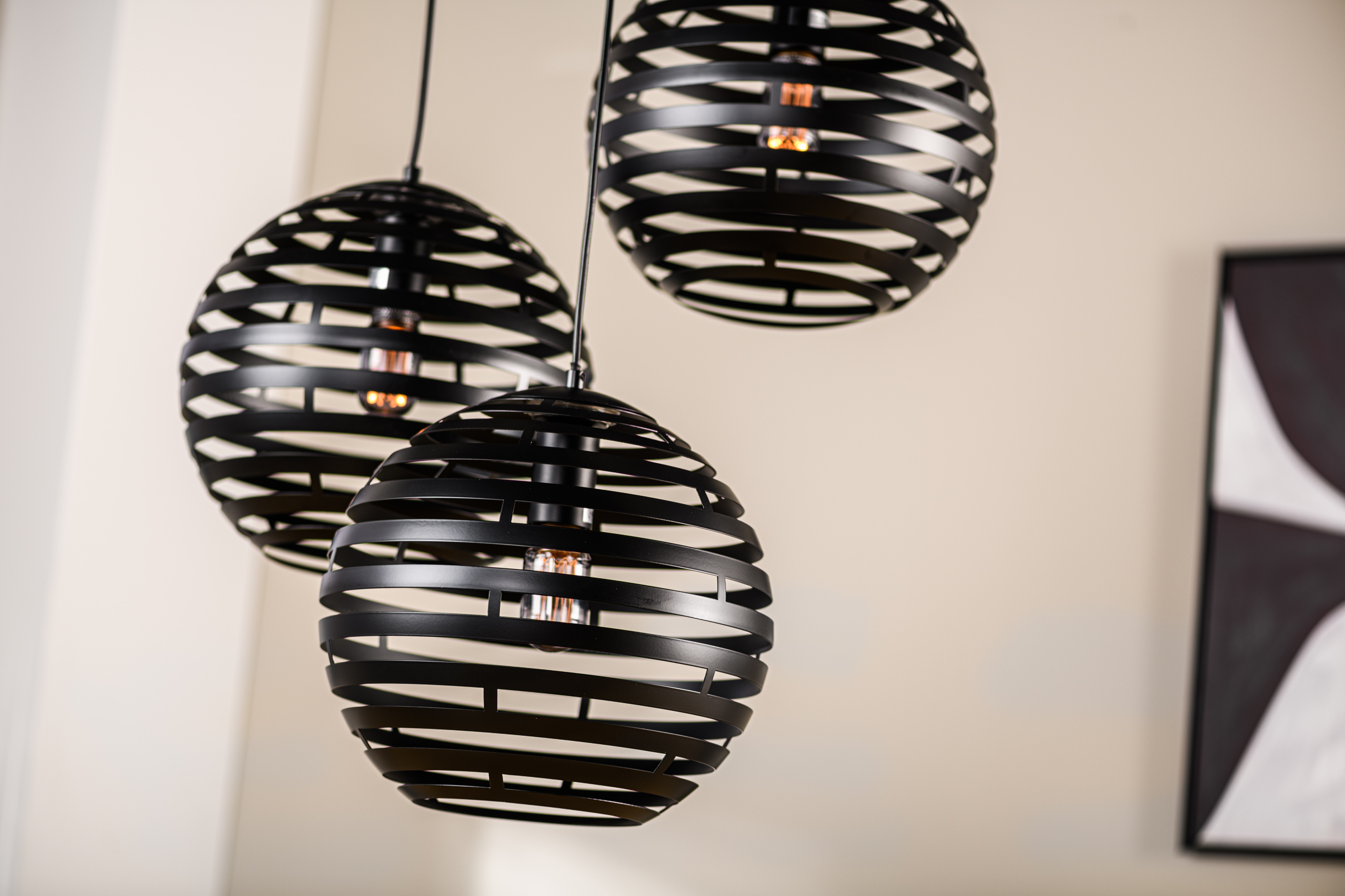 Pendant lamp Metal Black