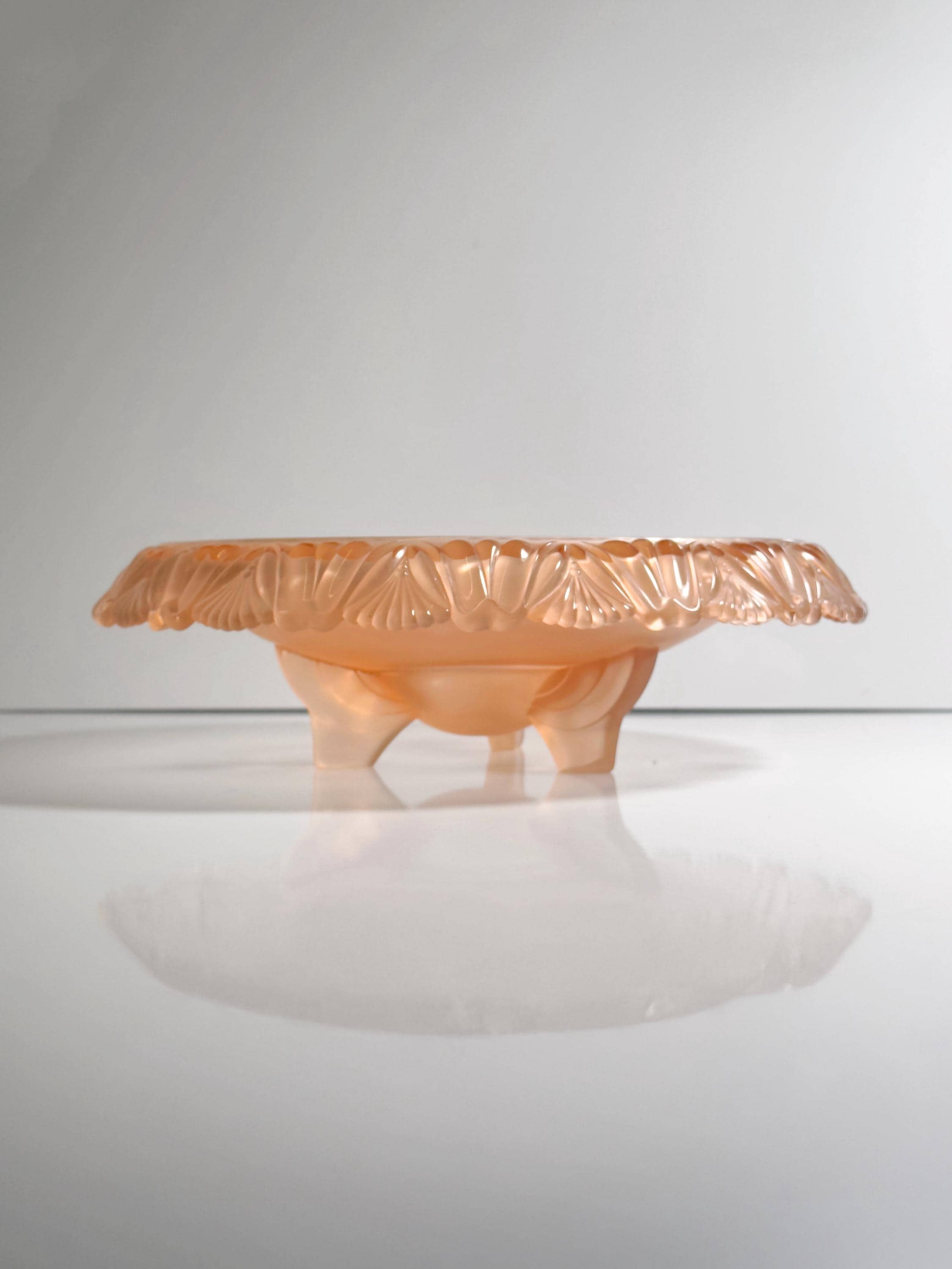 Vintage Pelikan Bowl Rosaline Pressed Glass 1930s