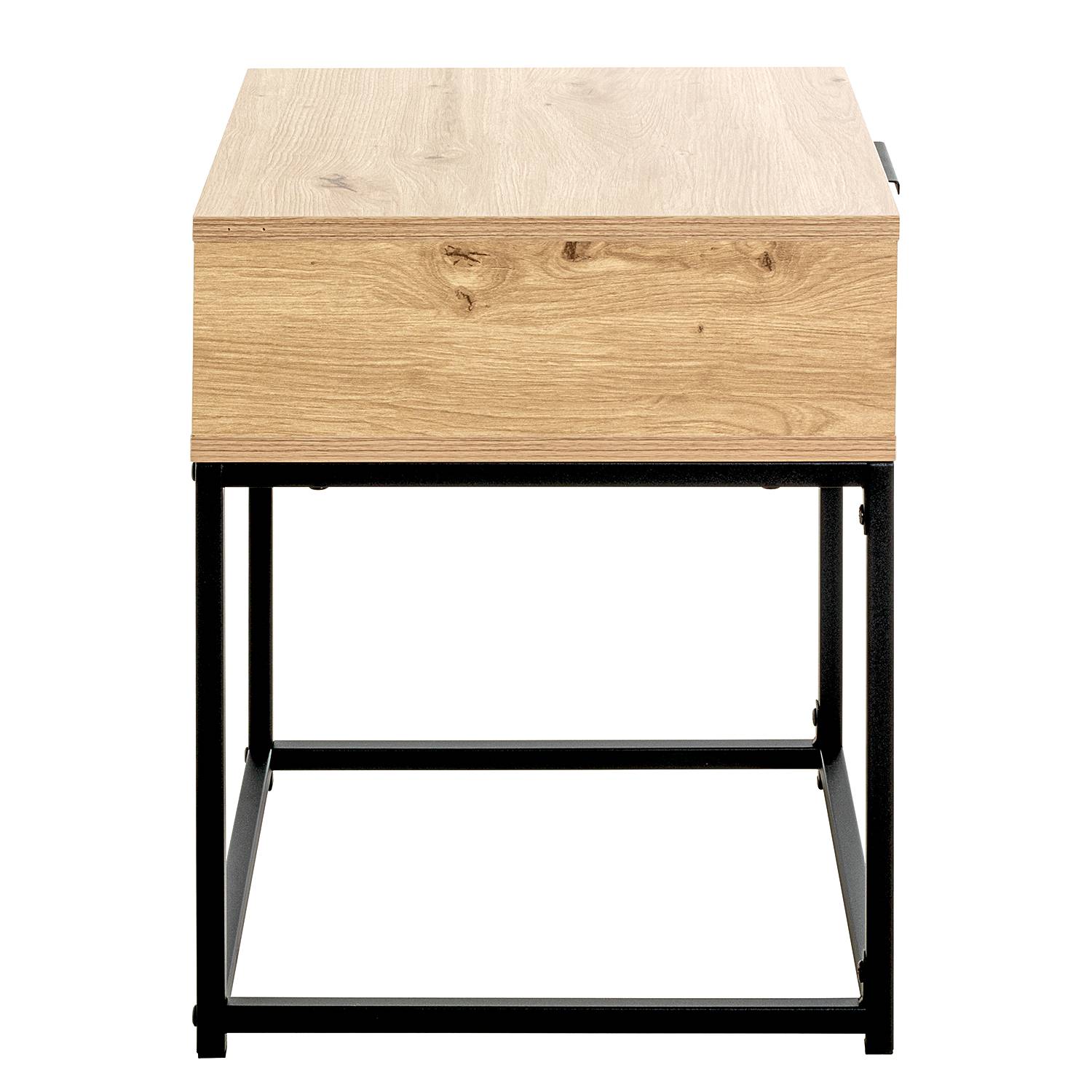 Nachtkommode Malmö 50 Eiche Hell Dekor Schwarz