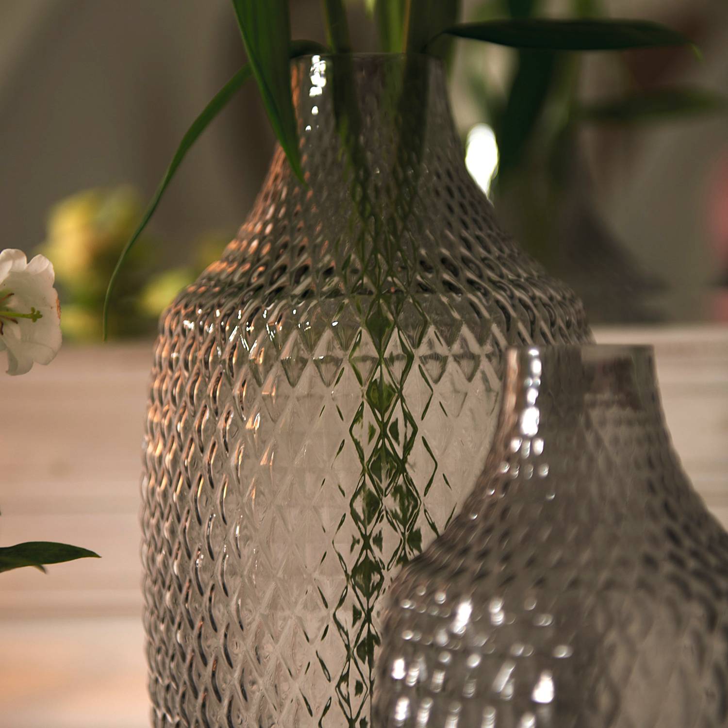 Vase Poesia III Glas Grau