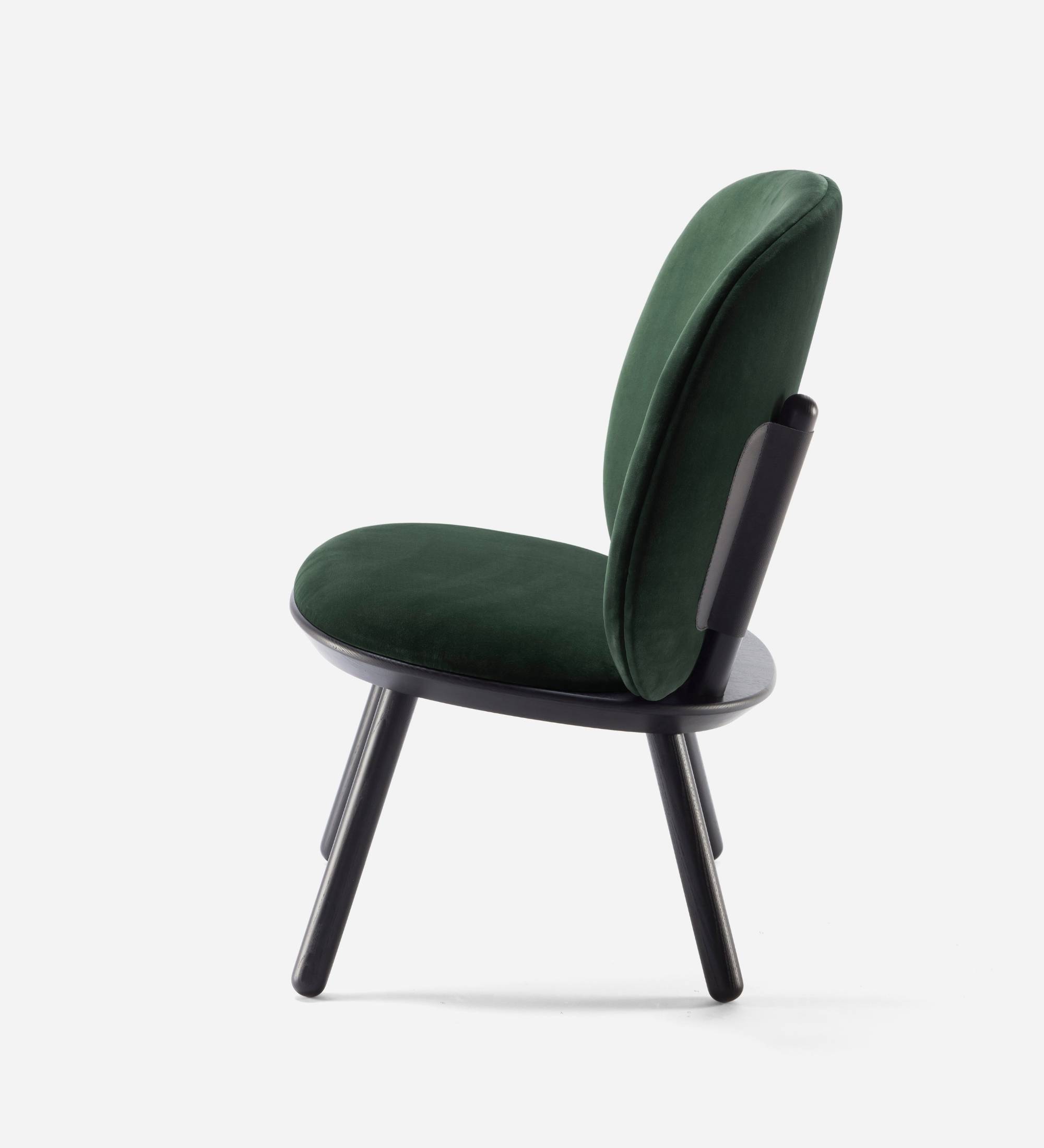 Loungestuhl Eschenholz Velour Grün