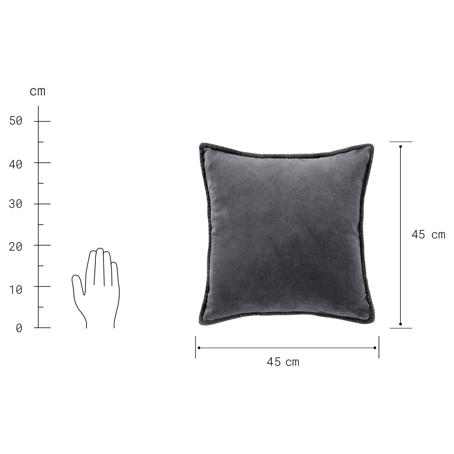 COTTON VELVET Dekokissen Baumwolle Polyester 45 x 45 cm