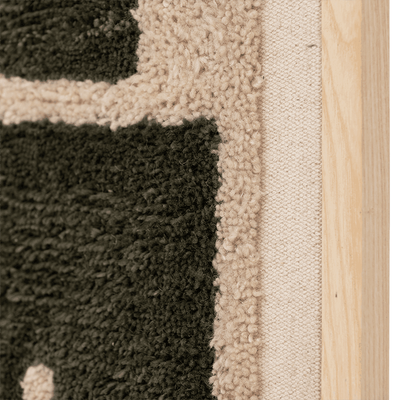 Abstrakte Wanddekoration Soft A Wolle Beige Grün