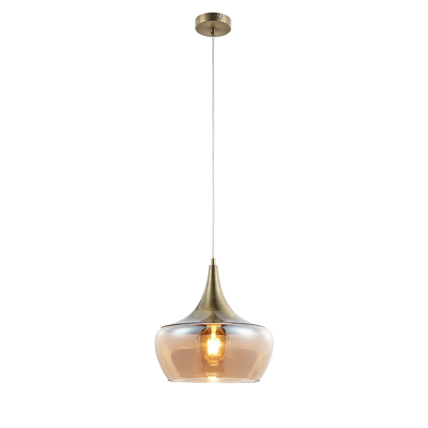 Pendelleuchte Arola Glas / Eisen 1-flammig Champagner