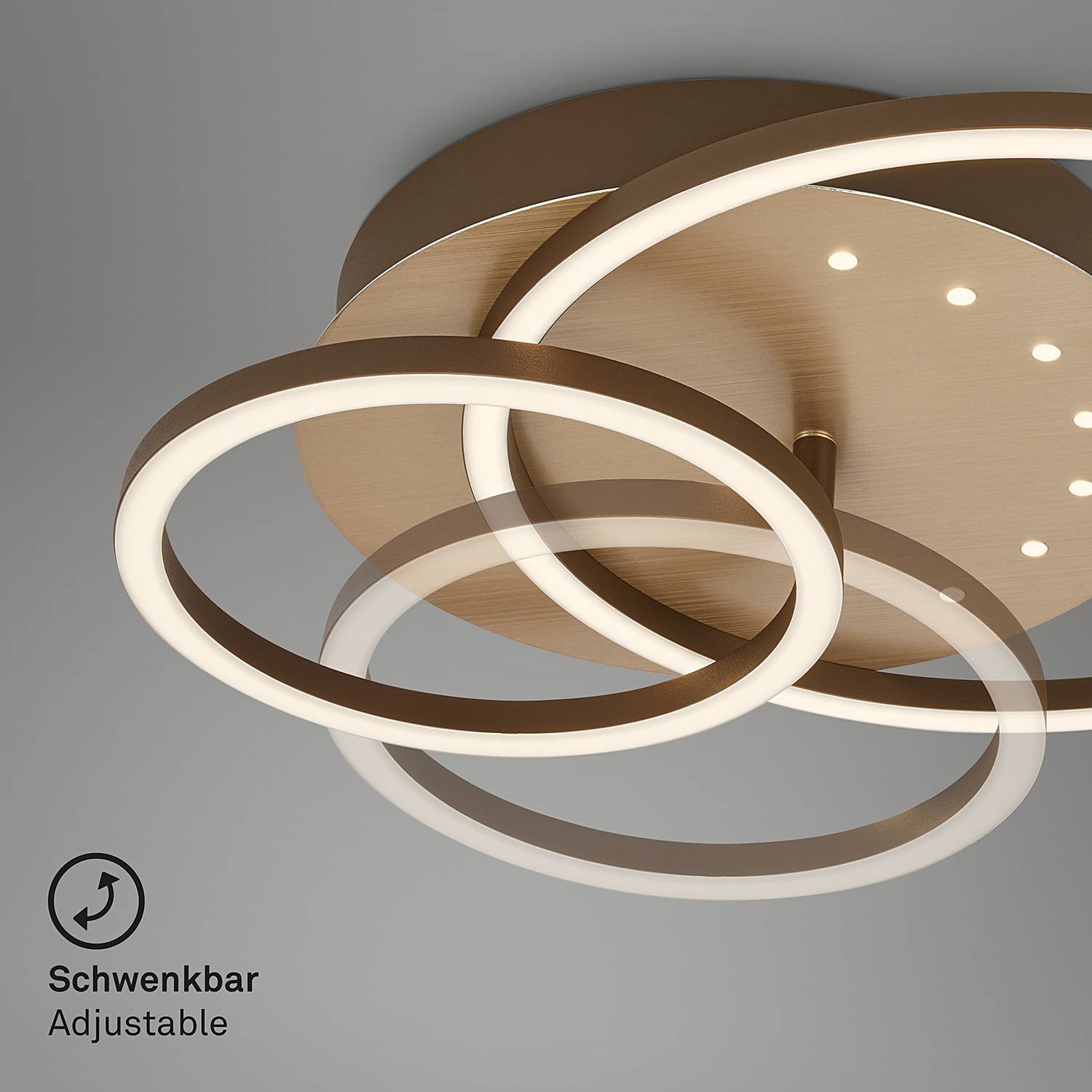LED-Deckenleuchte Arruda Rund Aluminium Gold
