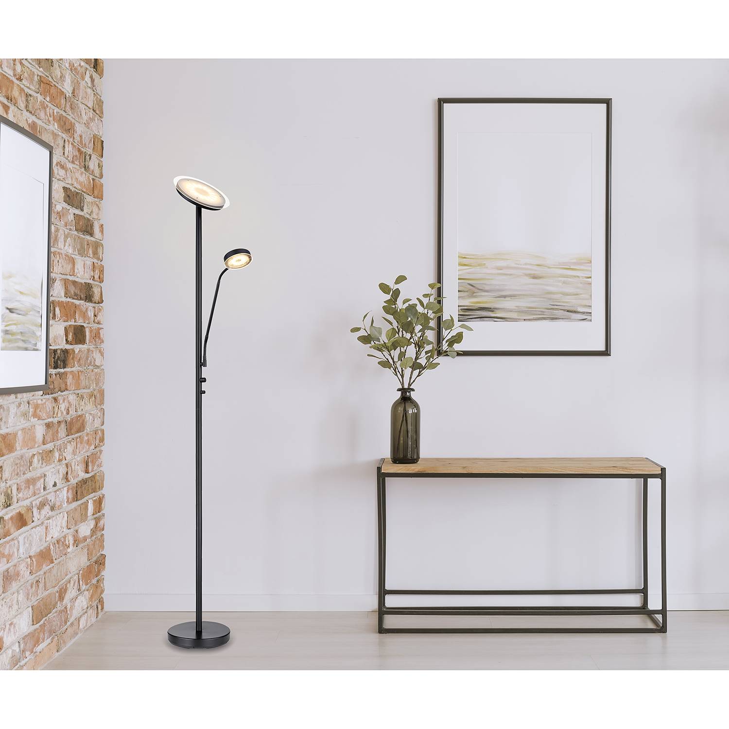 1-Light Ernst LED Floor Lamp Opal Glass Iron