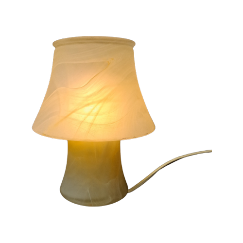 Vintage Mushroom Lampe Glas Creme