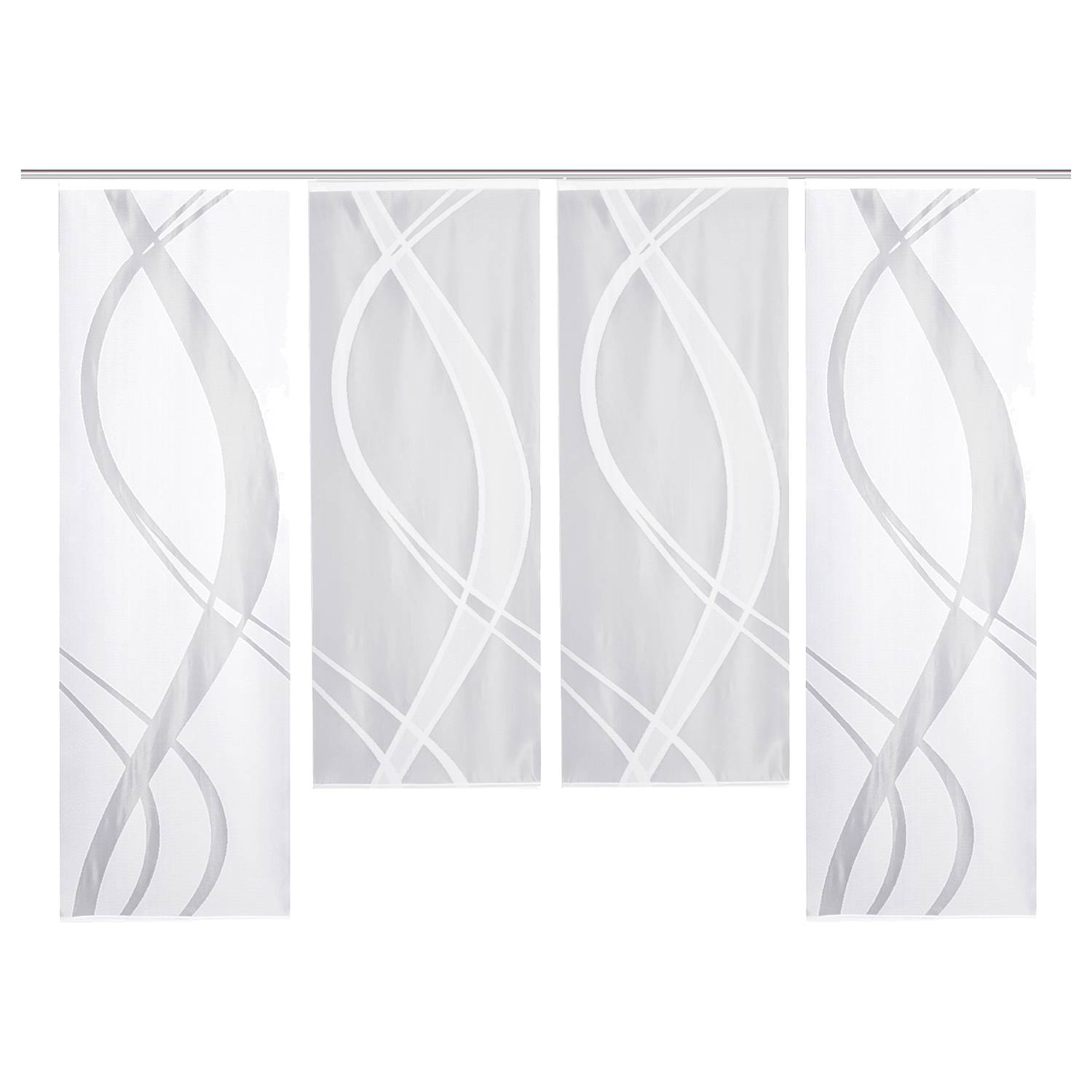 Schiebevorhang Tibasa (4-teilig) Polyester Weiß