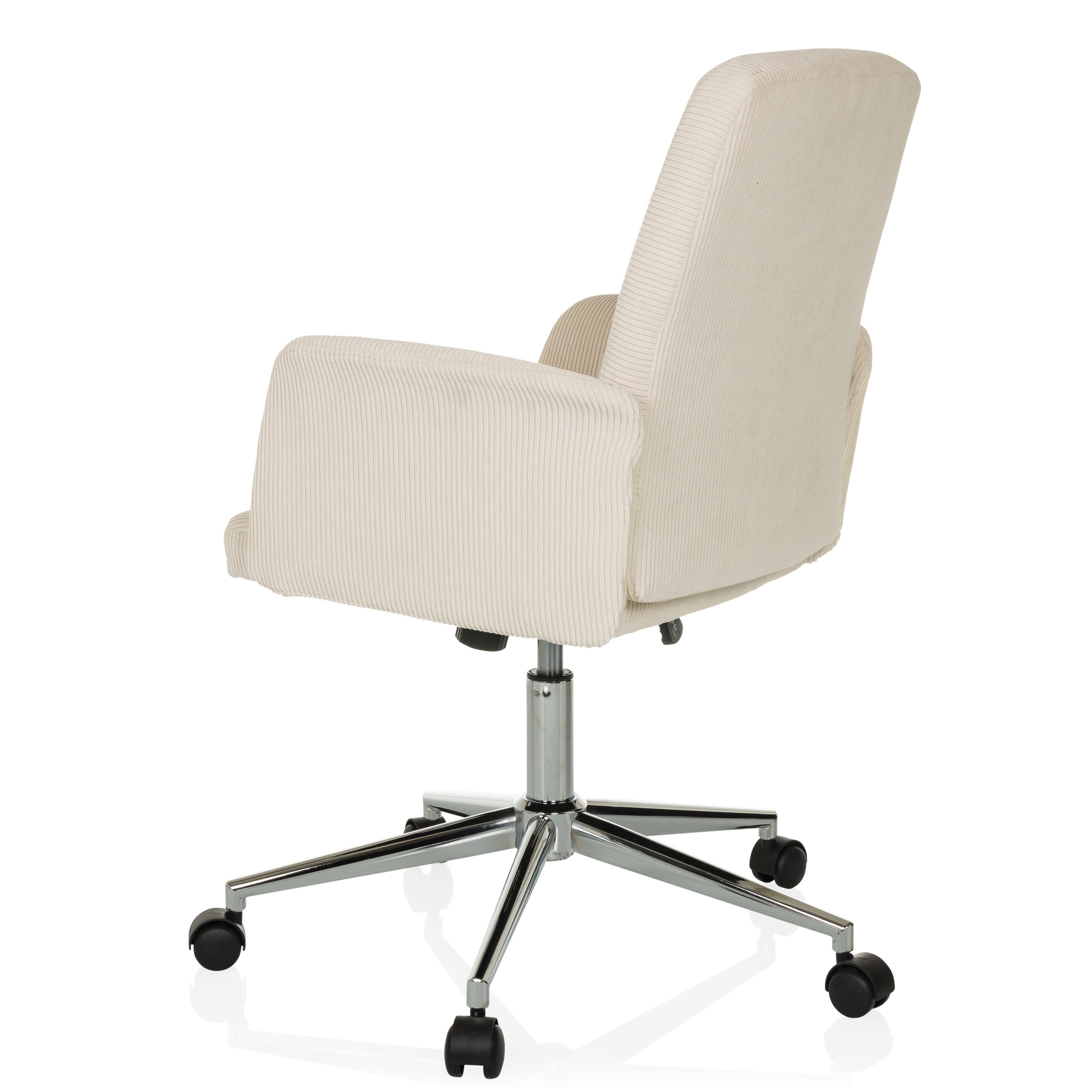 SOLAO CORD Bürostuhl Drehbar mit Rollen Cord-Optik Beige