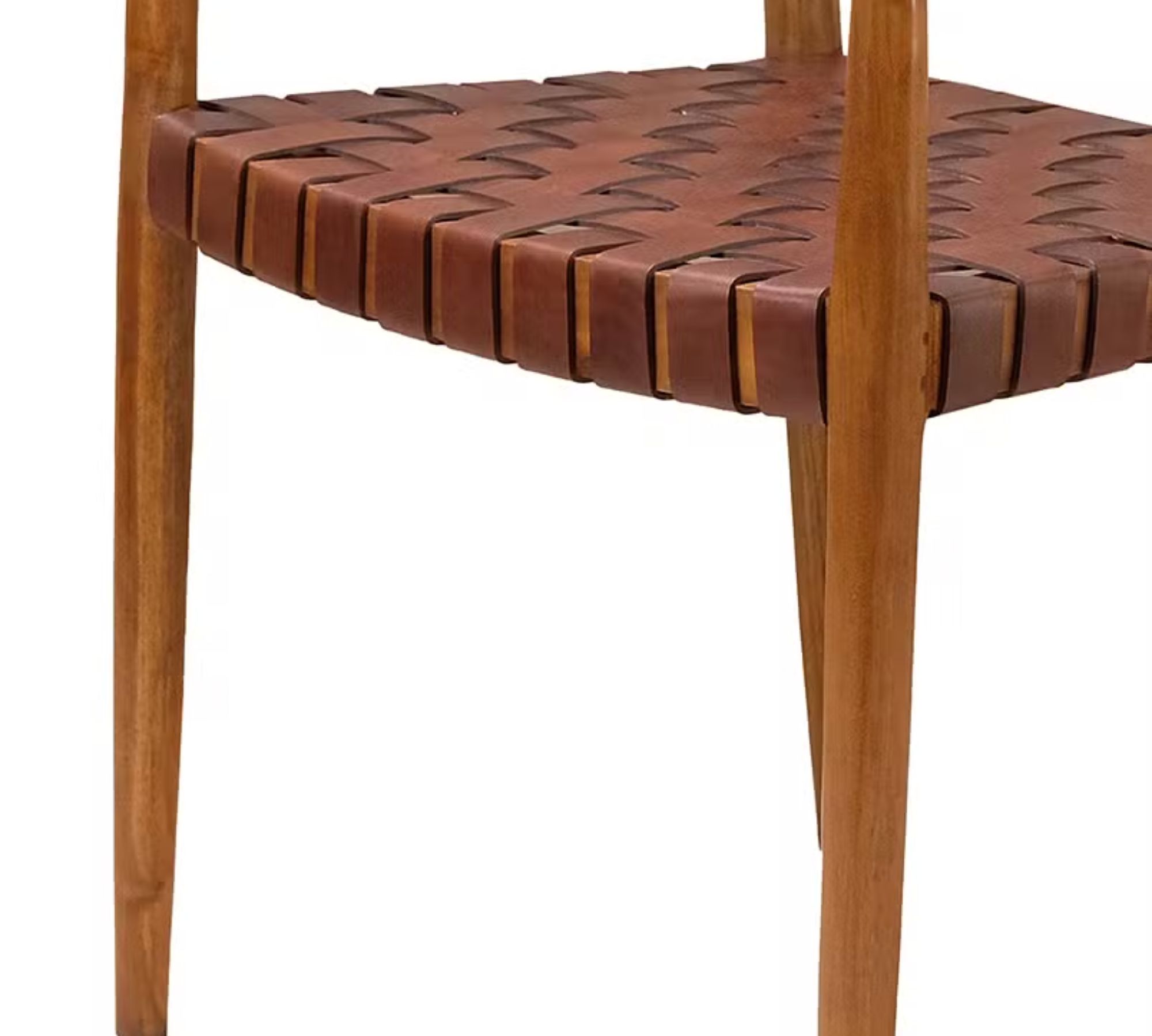 Bourbourg Armlehnstuhl Teakholz Leder Cognac
