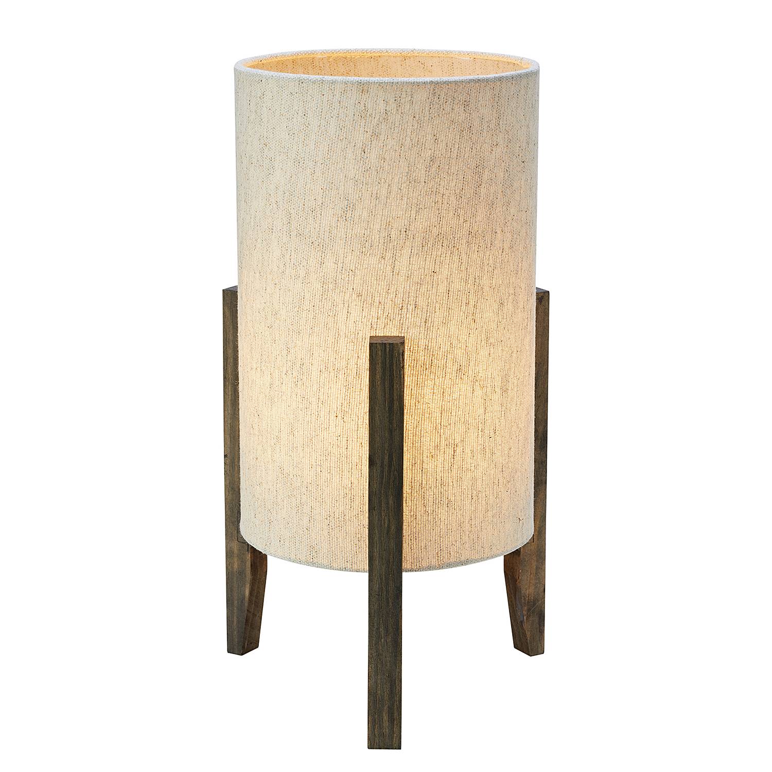 Eruca Tischleuchte Walnuss Massiv Beige 21 x 39 cm