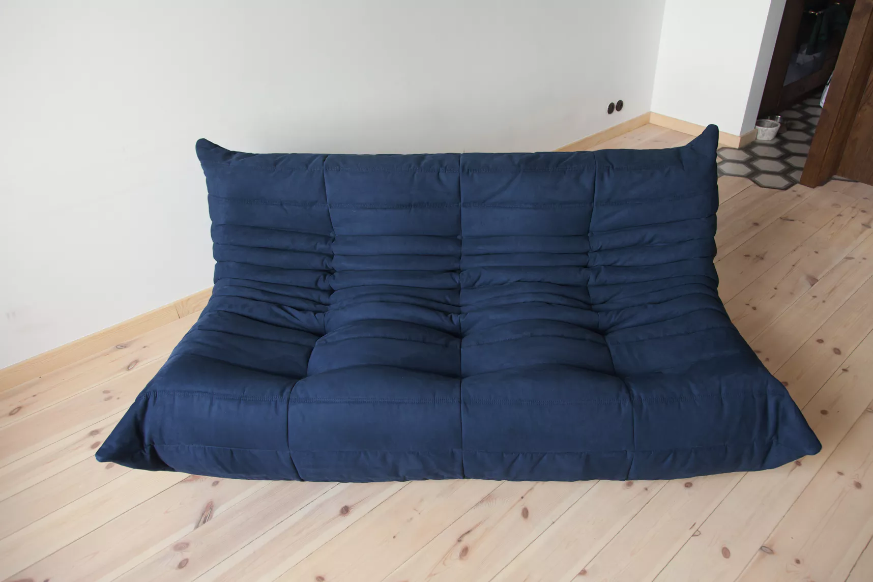 Togo Sofa 3-Sitzer Textil Marineblau