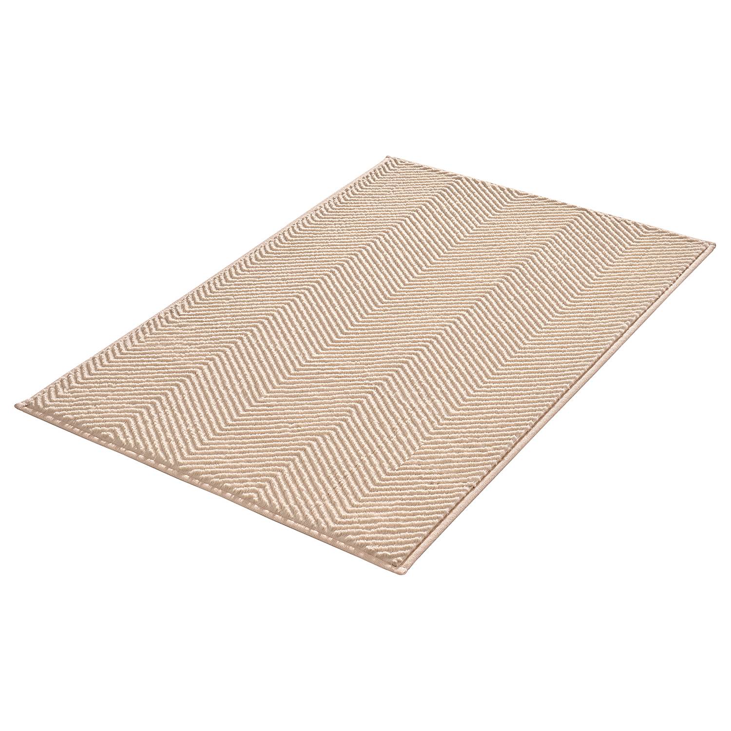 Zigzag Badteppich Sand 60 x 90 cm