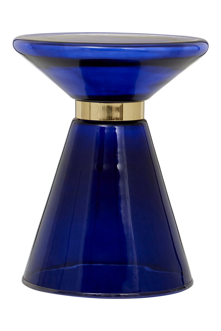 Margot Schwarzes Glas und Kupfer Beistelltisch
