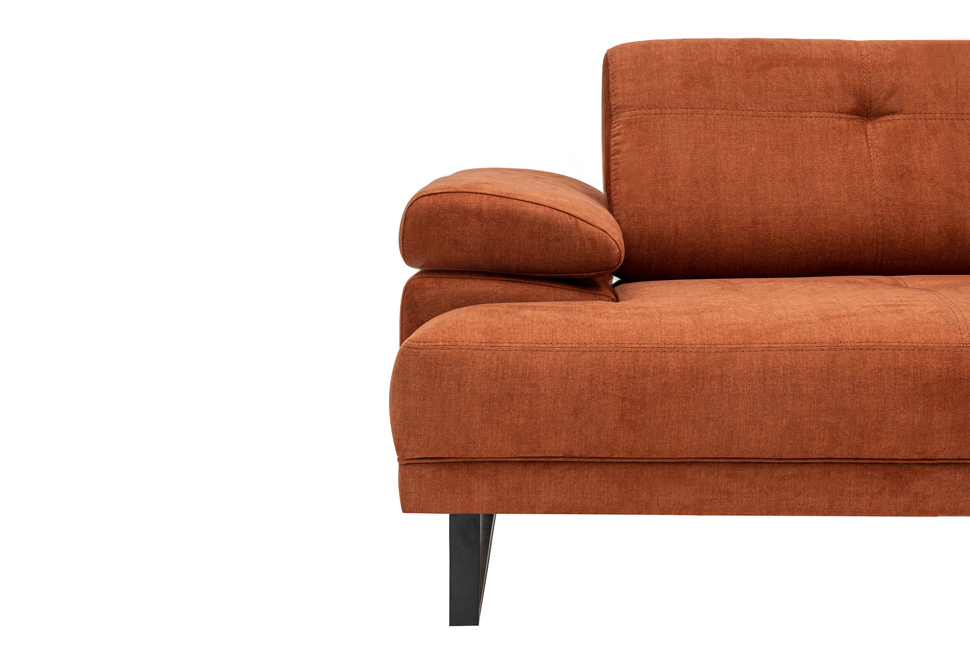 Sofa Récamiere Rechts Groß Polyester Holz Orange