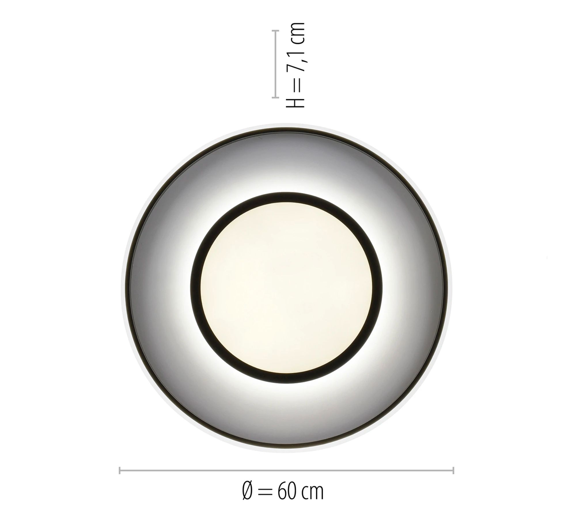 LED Deckenleuchte 1-flammig Kunststoff Metall
