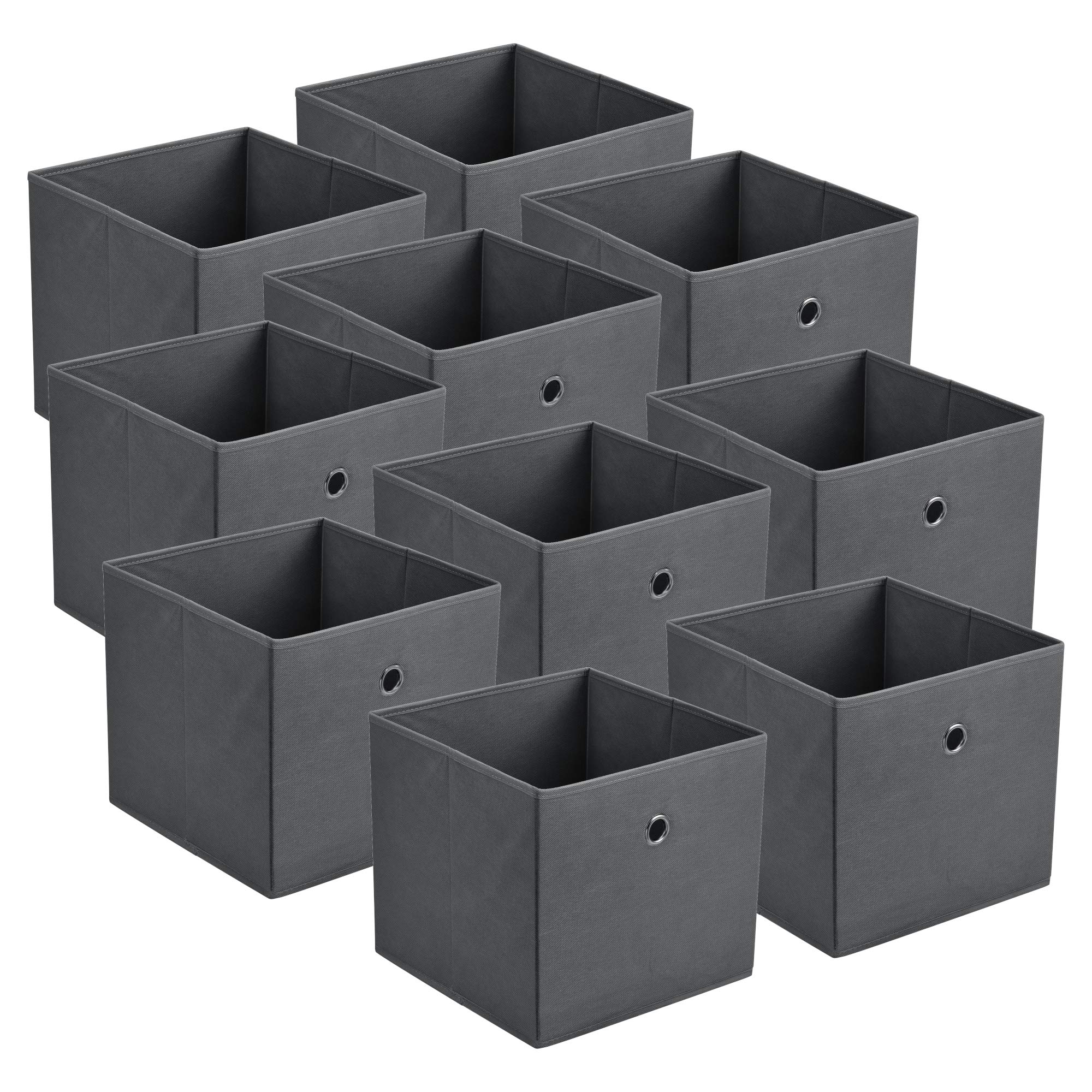 10er Set Aufbewahrungsbox Textil Grau 