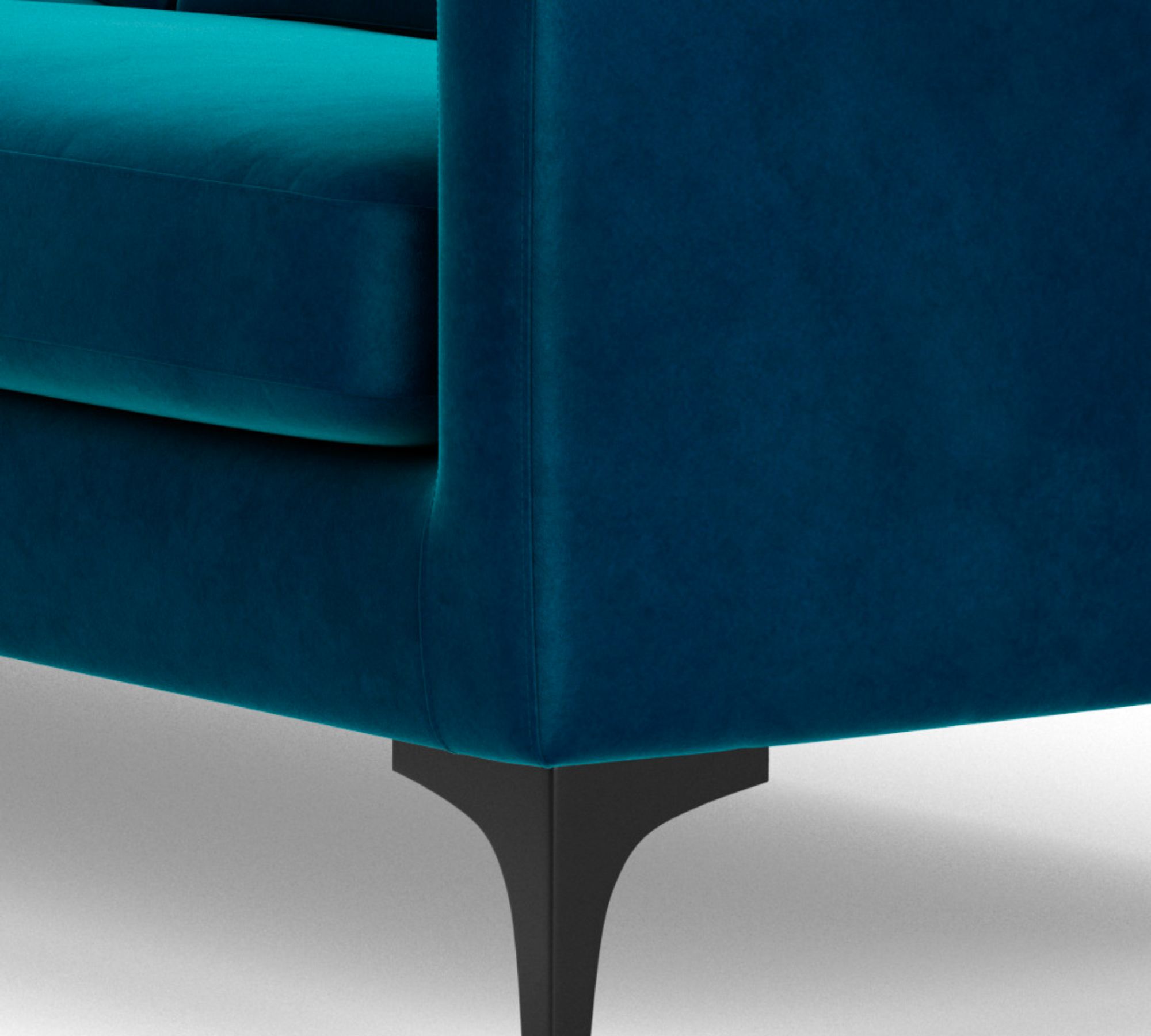 Astha Sofa 3-Sitzer Velour Lux Petro