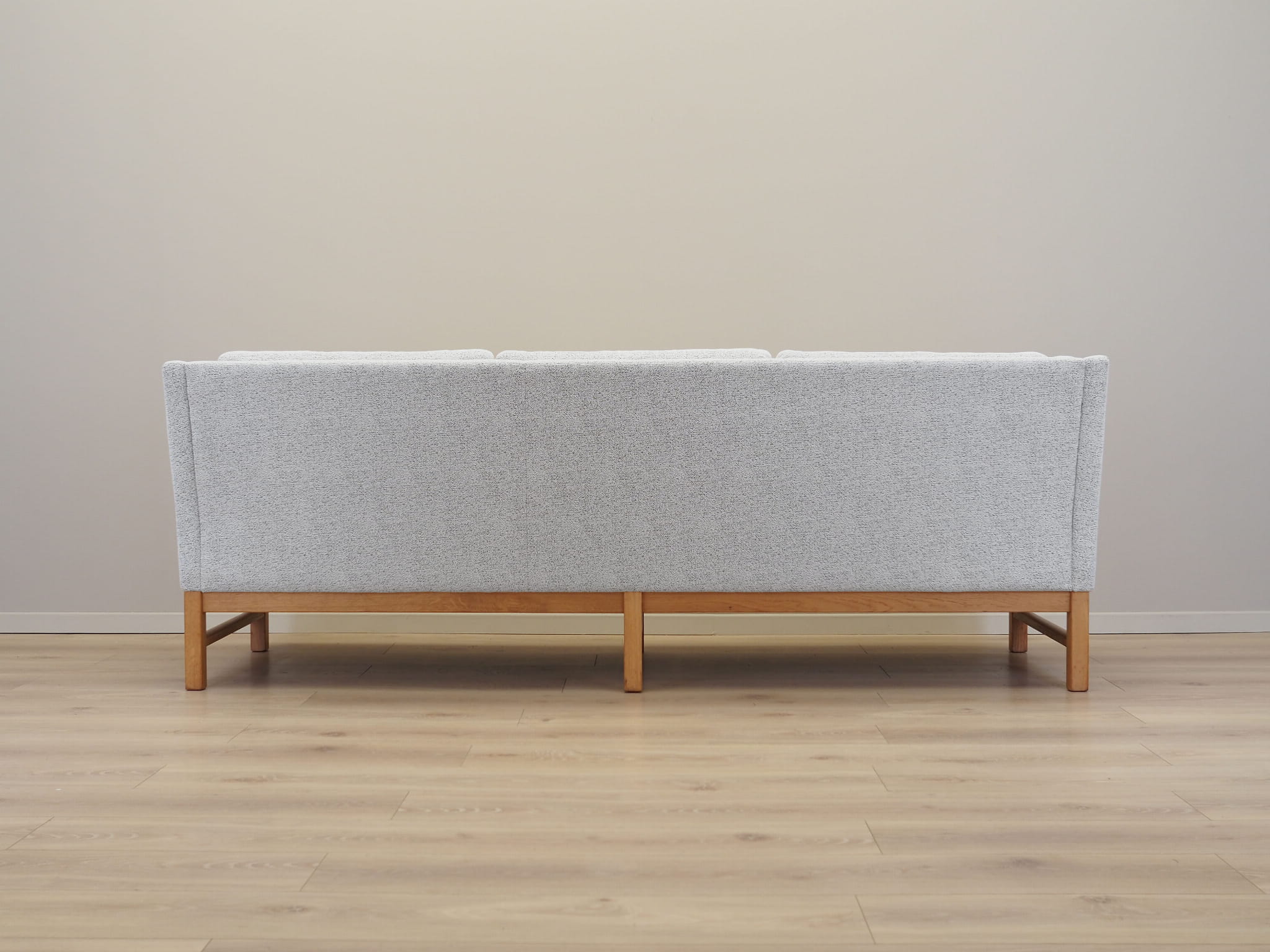 Vintage Sofa 3-seater Oak wood Textile Gray 1970s