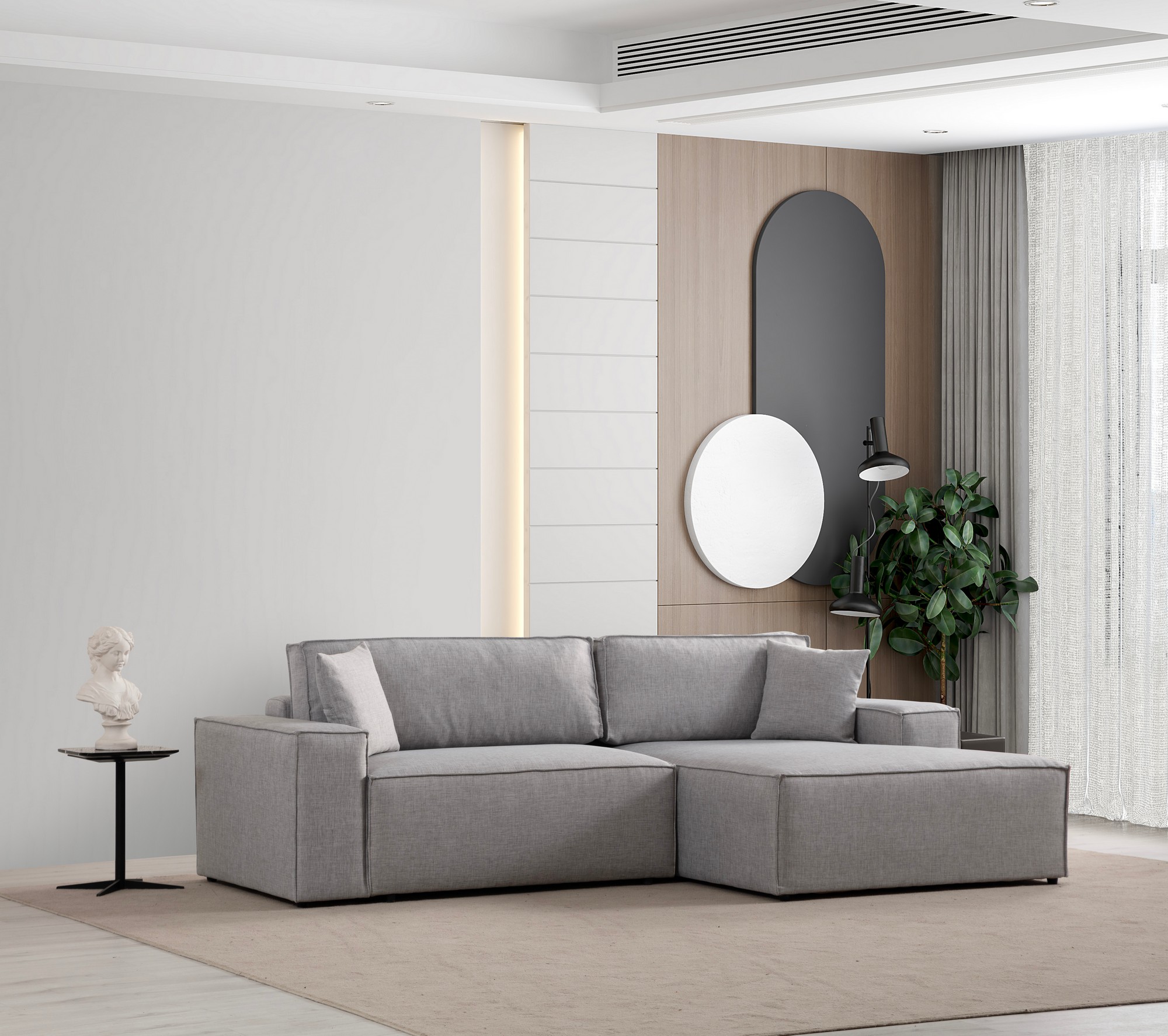 Pƒ±rlo Right Corner Sofa Light Grey