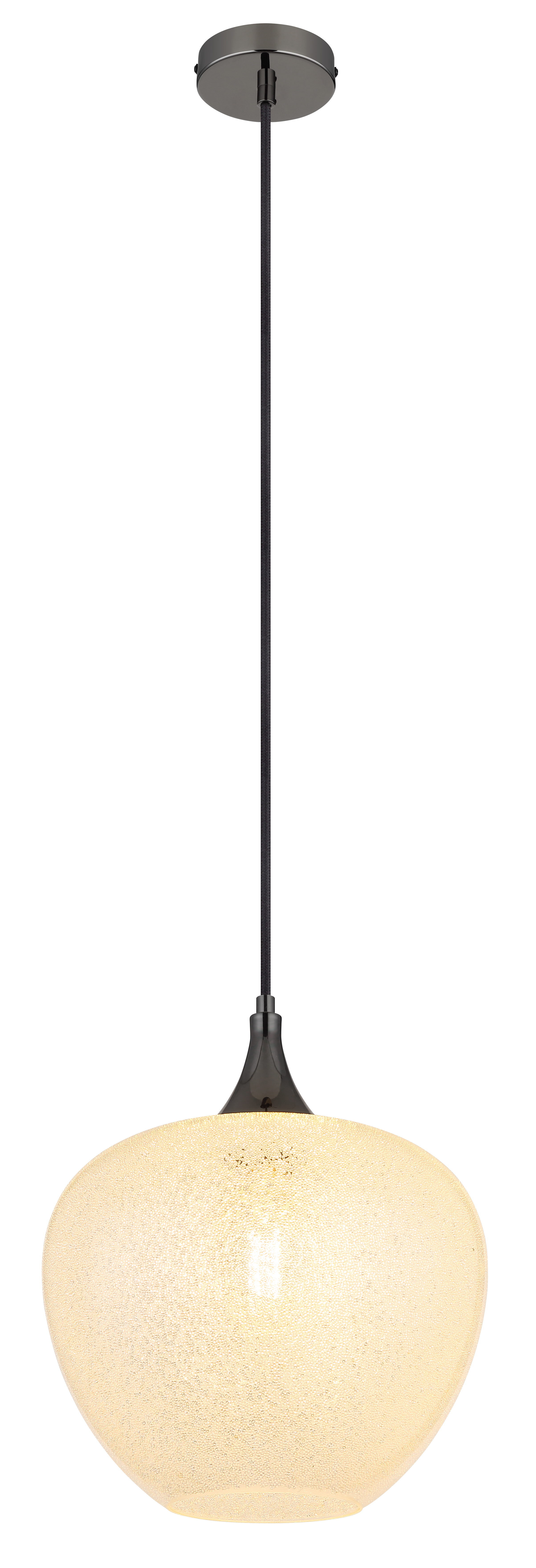 1-Light Maxy Type N Pendant Light Clear Glass Chrome