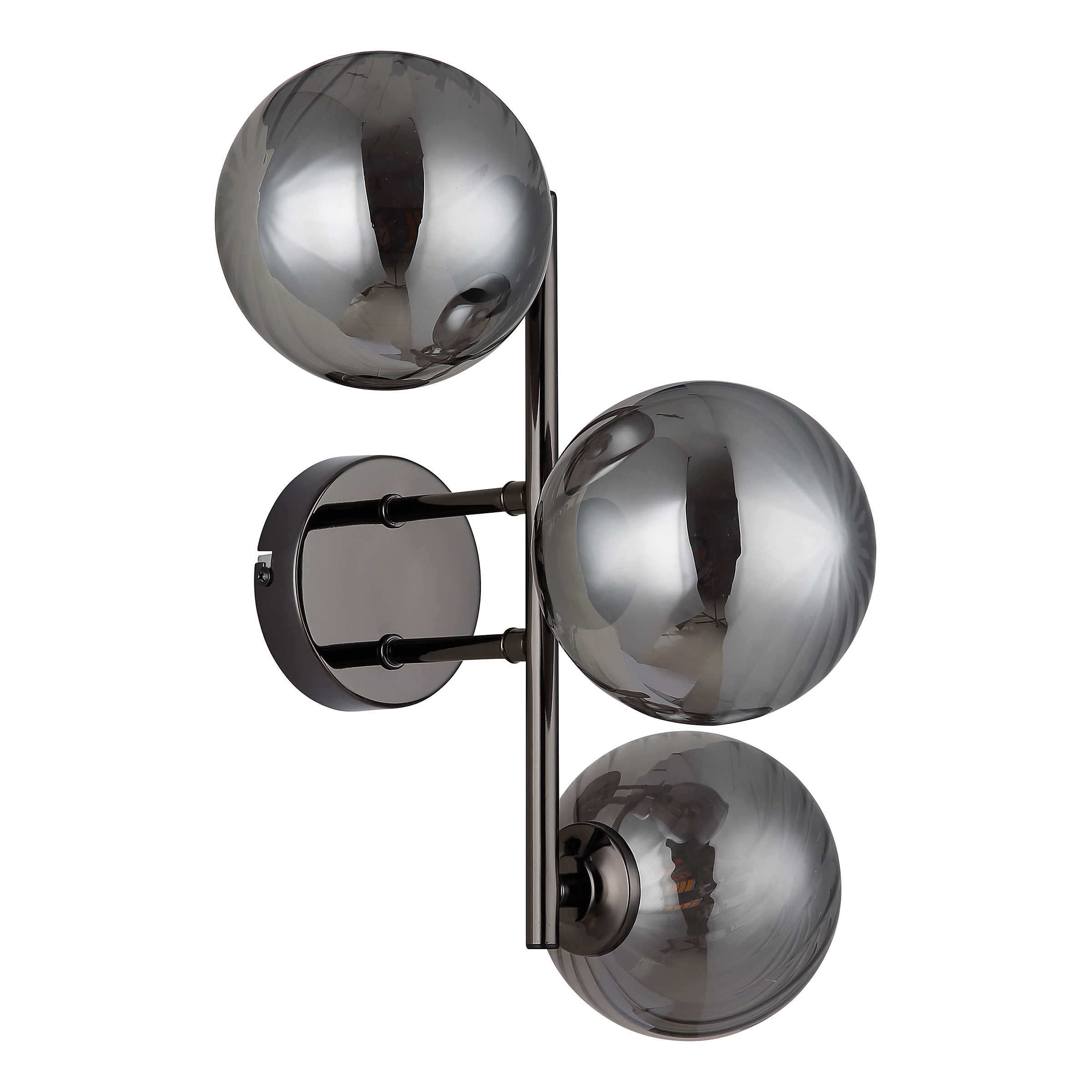 Conor Wandleuchte Rauchglas Schwarz