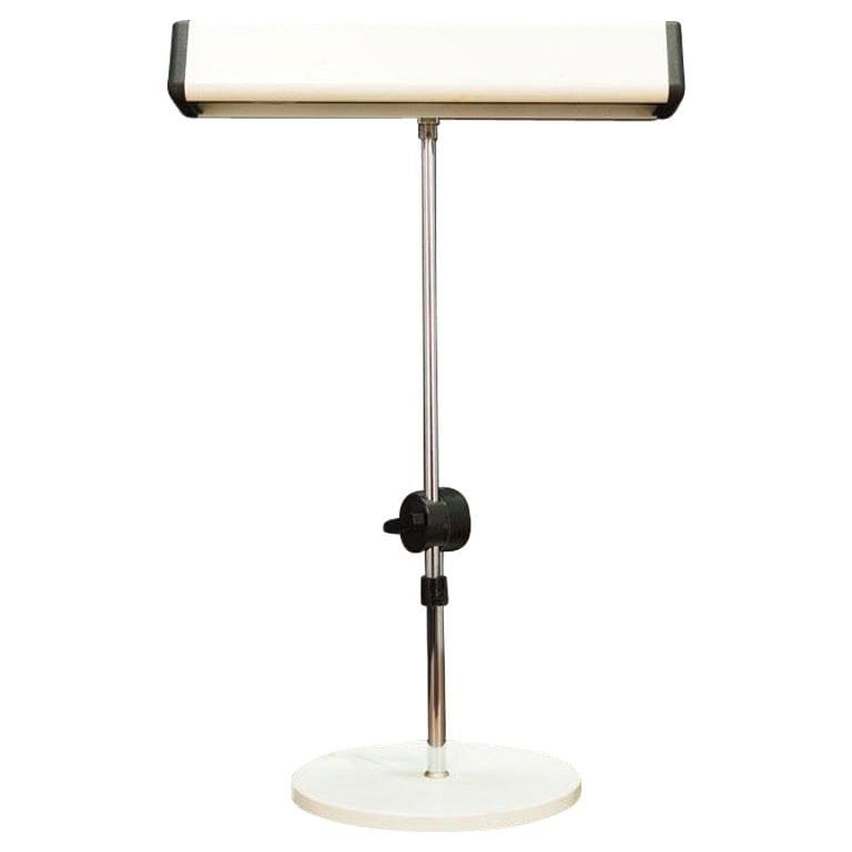 Vintage table lamp metal plastic white 1960s