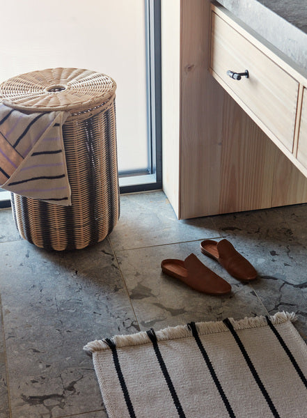 Raita Kapuzenhandtuch Bio-Baumwolle Braun Gestreift