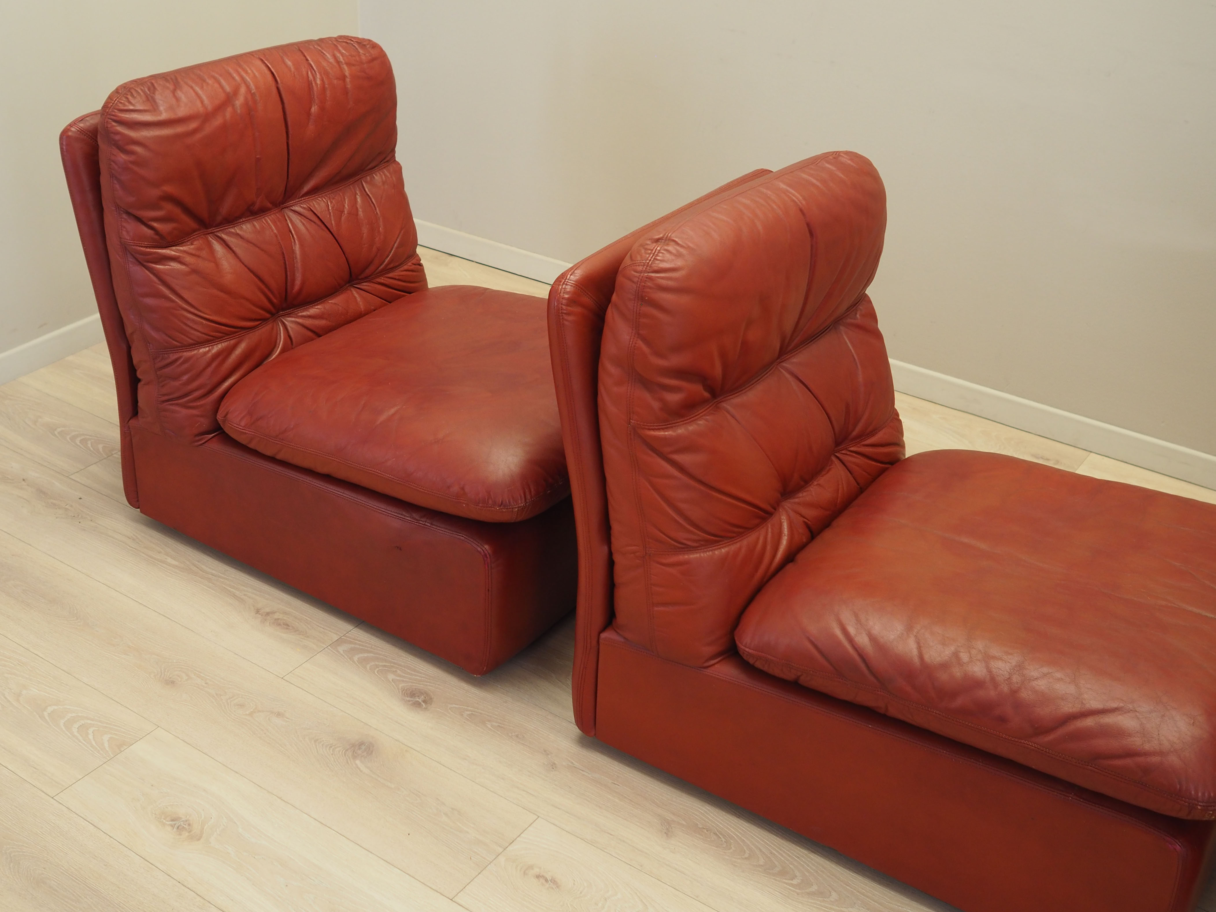 Modulares Sofa Leder Braun 1960er Jahre