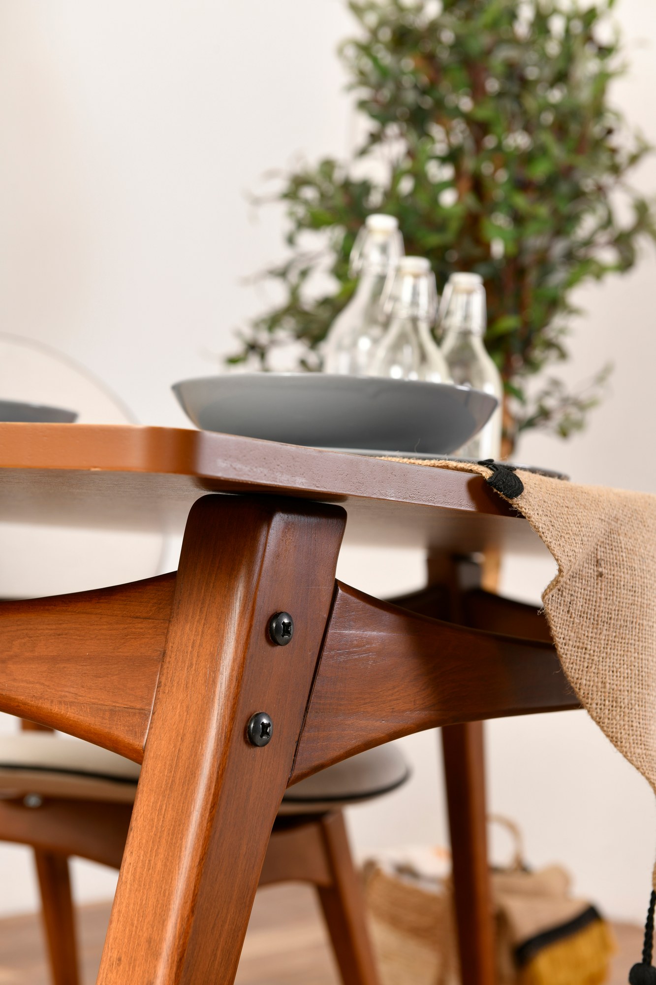 Touch Set tavolo da pranzo 4 pz. pelle nubuck crema