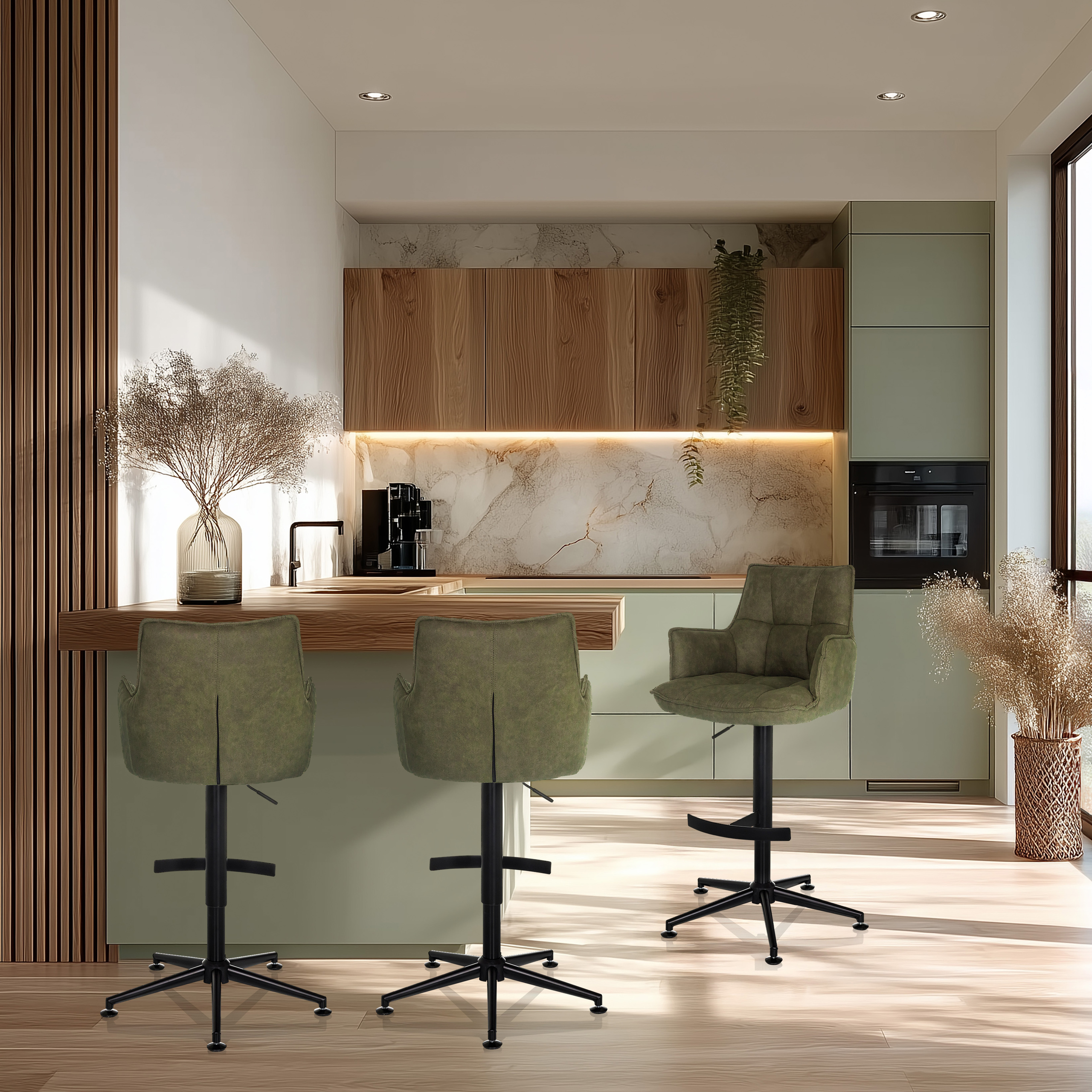 SOLAO LIFE HIGH Sgabello da bar Tessuto Verde