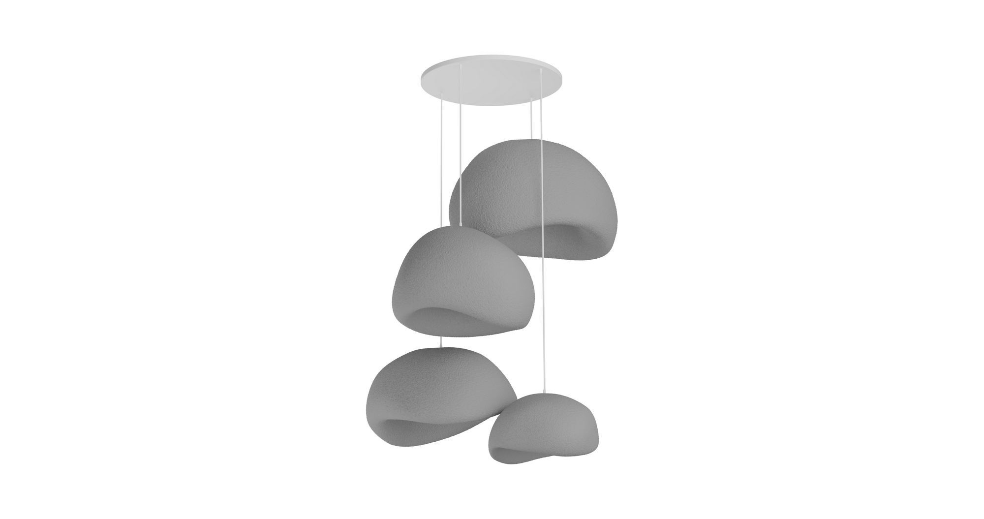 4-Flammig Wabi Sabi Sabi Glows Pendelleuchte Beton Grau