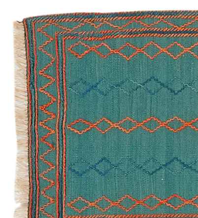 Kilim Gashgai Teppich Wolle Blau
