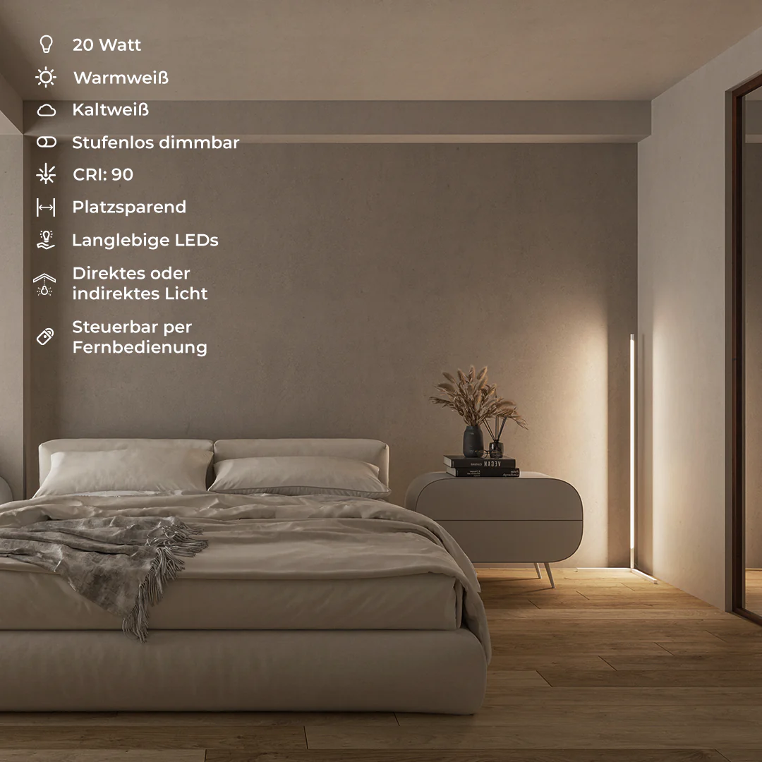 Minimalistische LED Stehlampe HELIOS Weiß