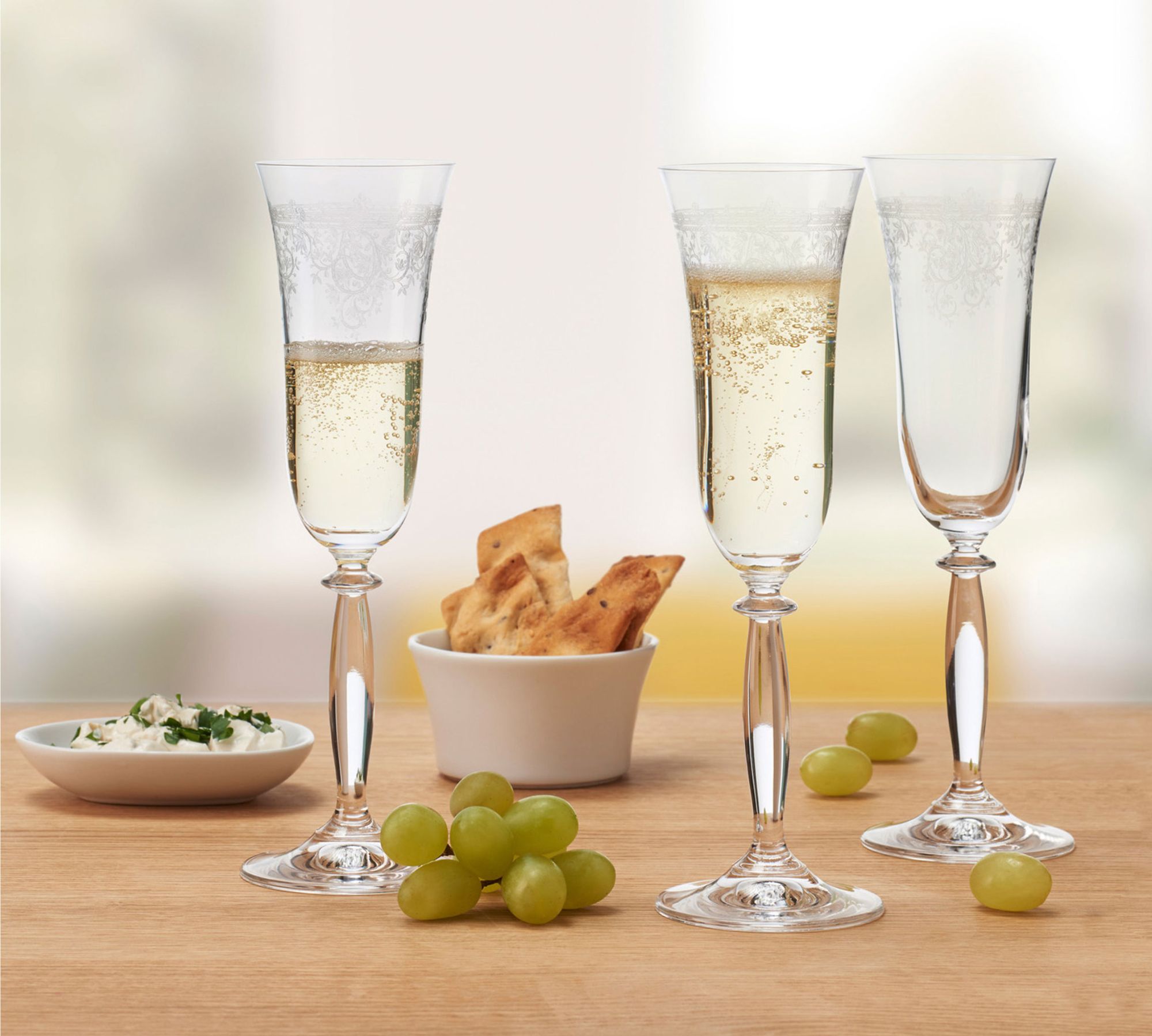 6x Sektgläser-Set mit Kelchdesign