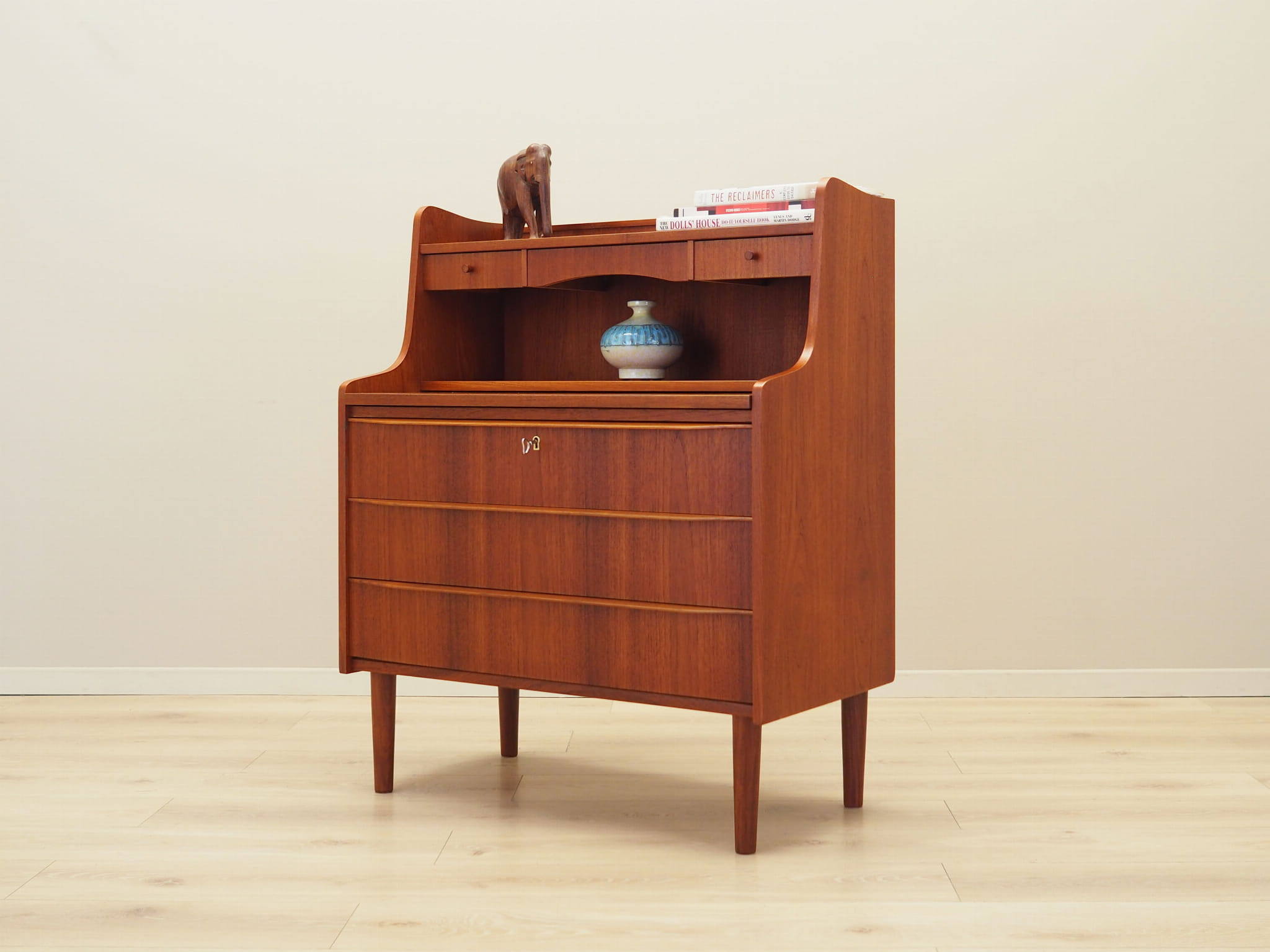 Vintage Secretary Teak Brown 1970s