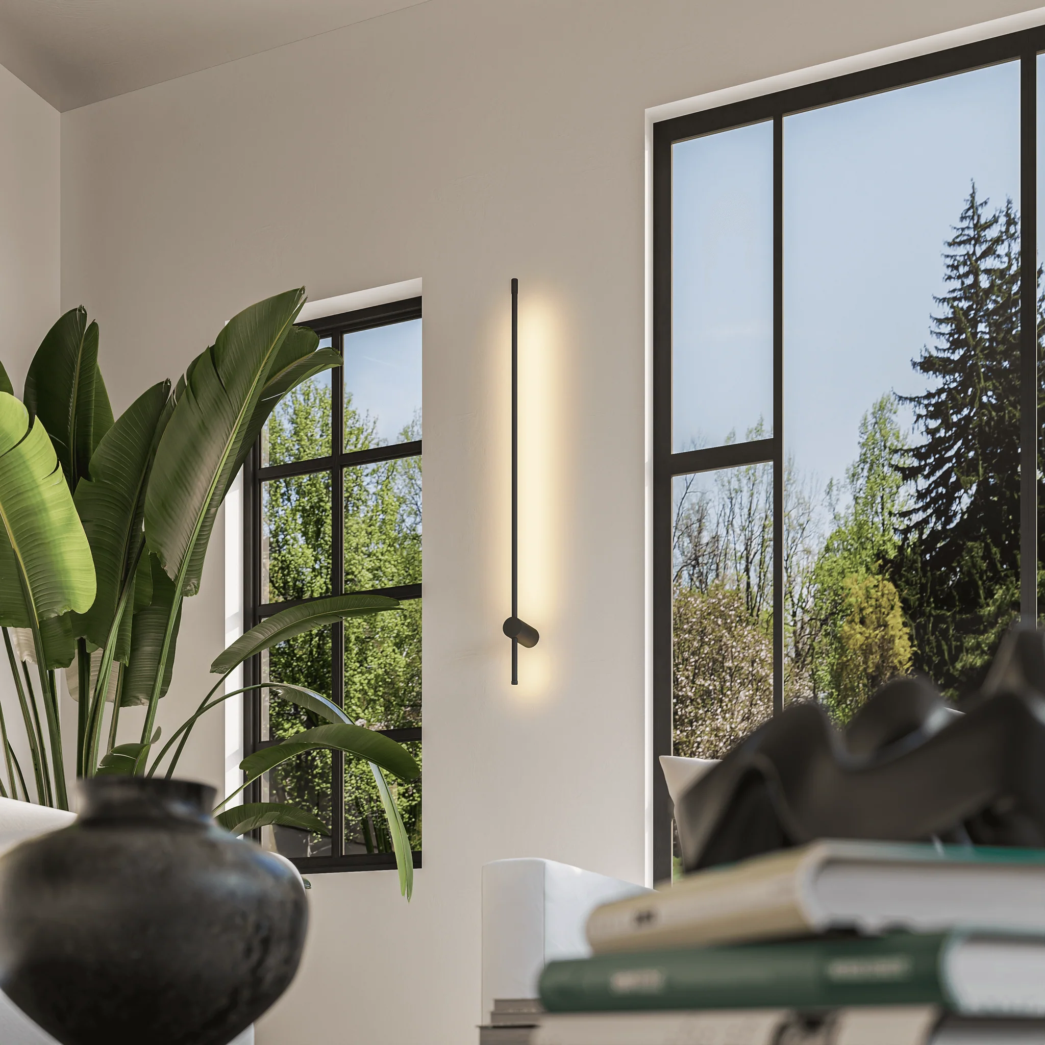 Dimmable LED Wall Lamp PERSEIS Groß Standard Black