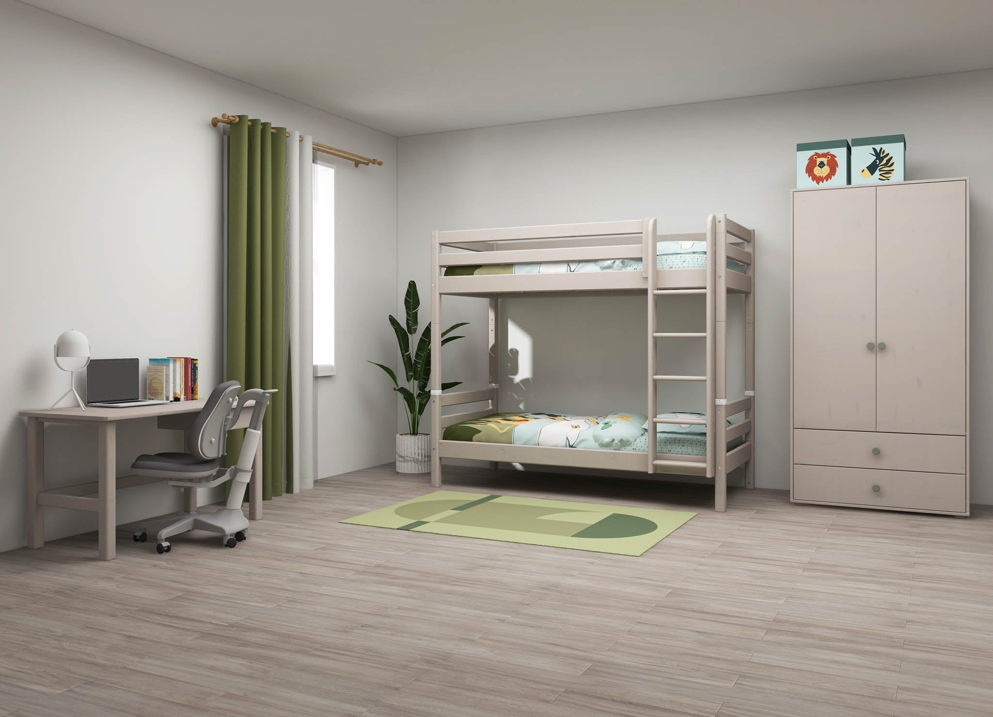 Etagenbett Leiter Holz Grau