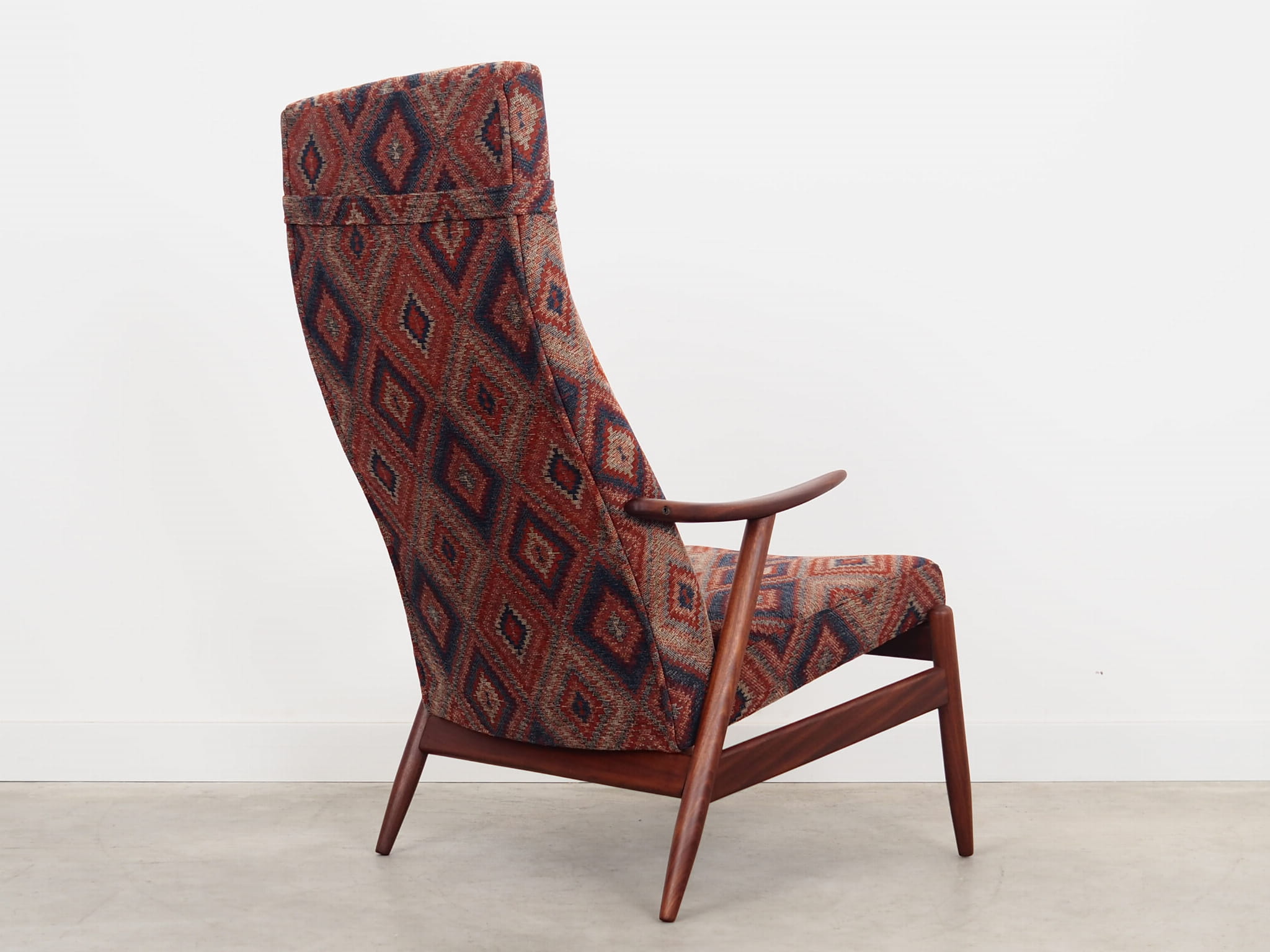 Vintage chair Teak wood Textile Multicolor 1970s 