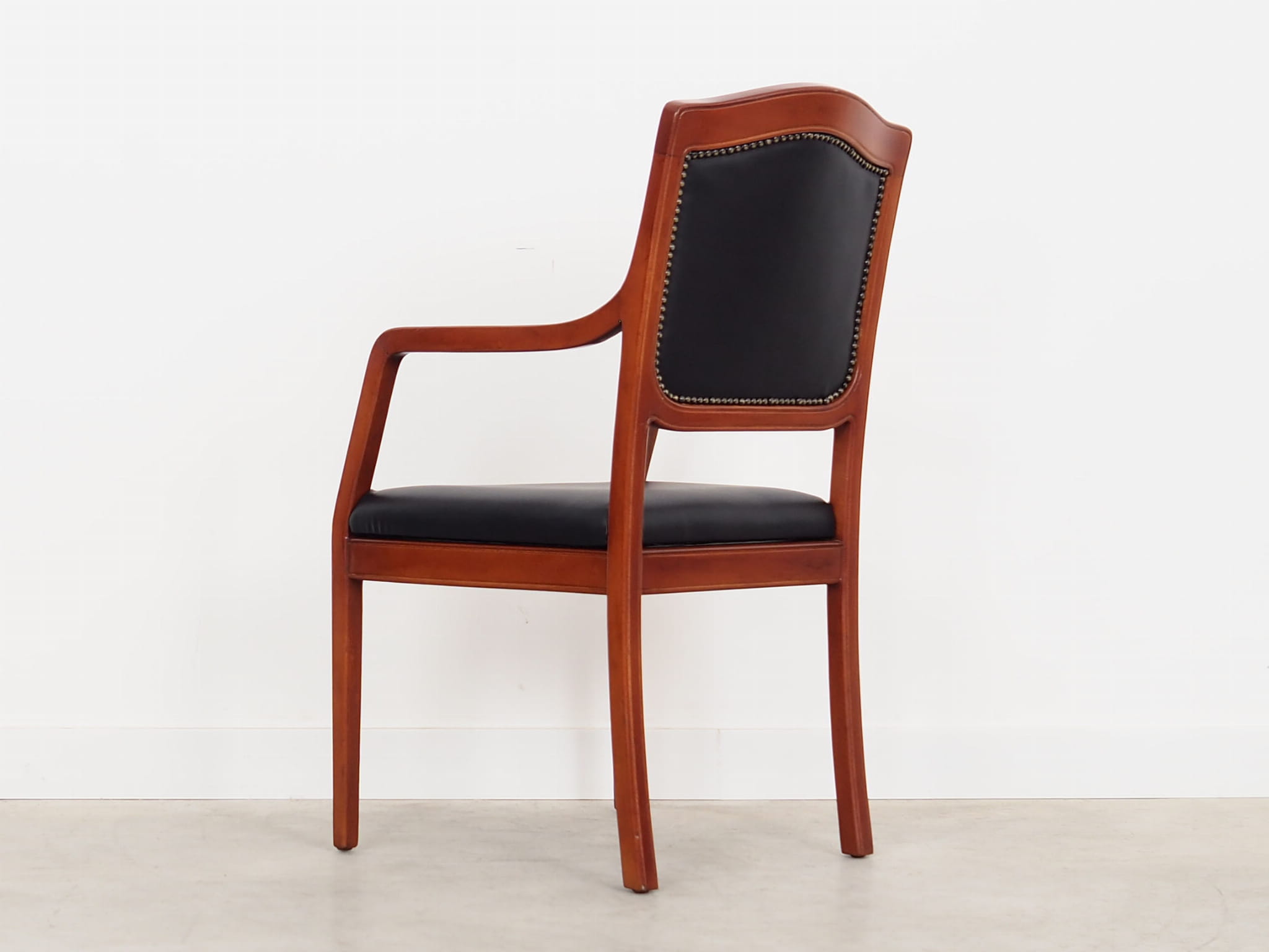 Chair Wood Leather Black 1970s