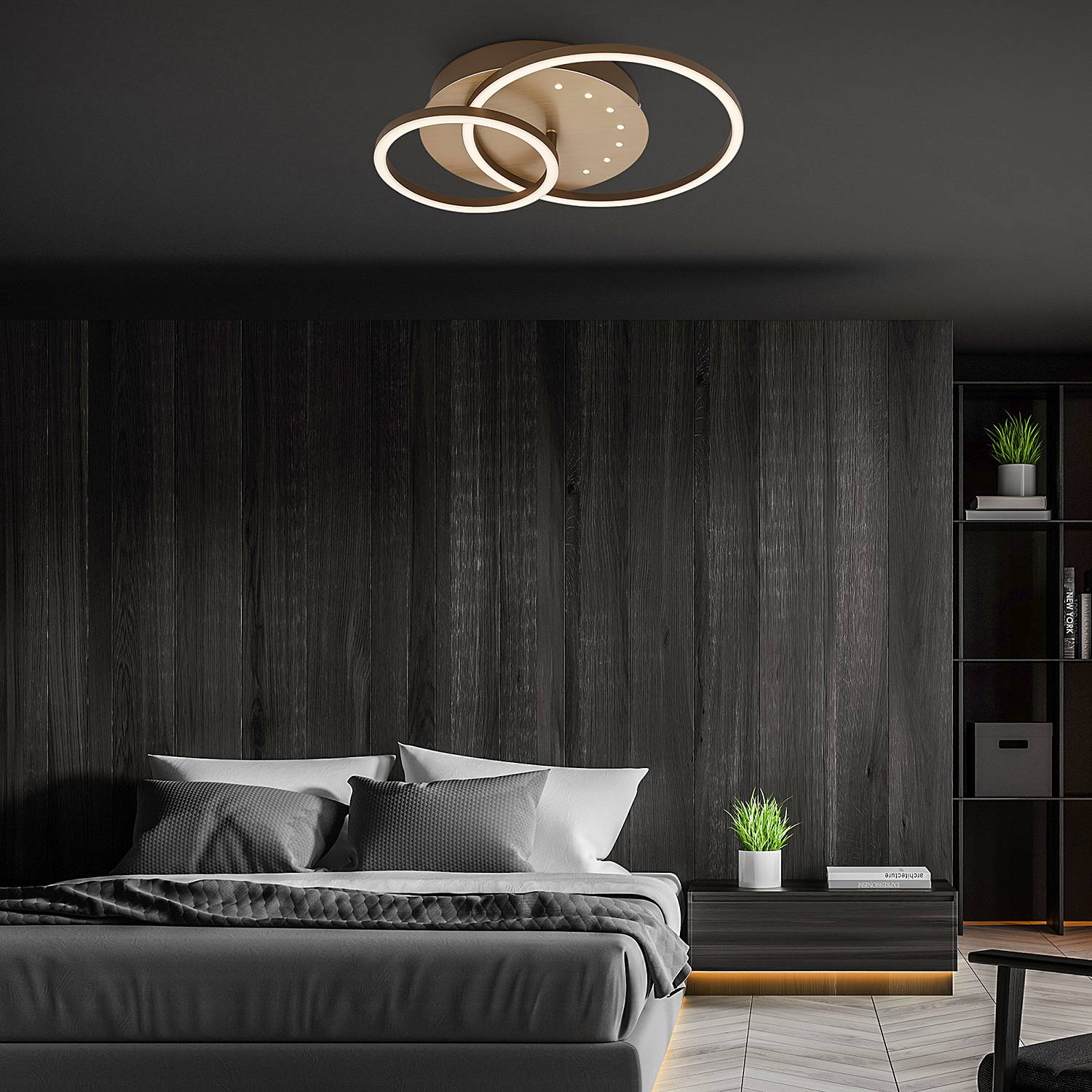 LED-Deckenleuchte Arruda Rund Aluminium Gold